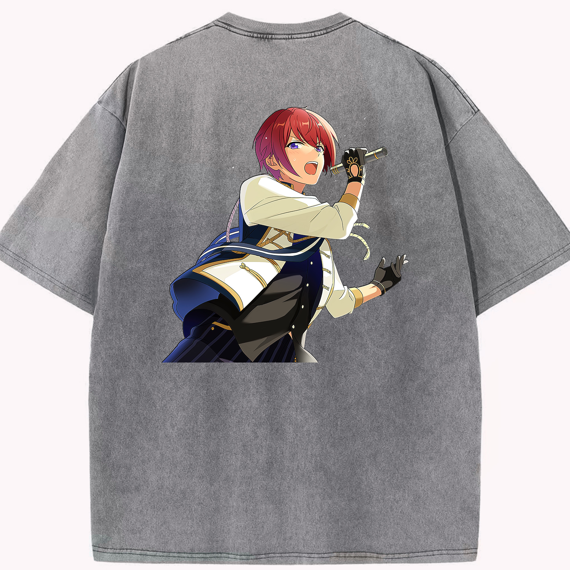 （画像用） あんさんぶるスターズ! Ensemble Stars 綿100% ヴィンテージ風 半袖Tシャツ（背面プリント）