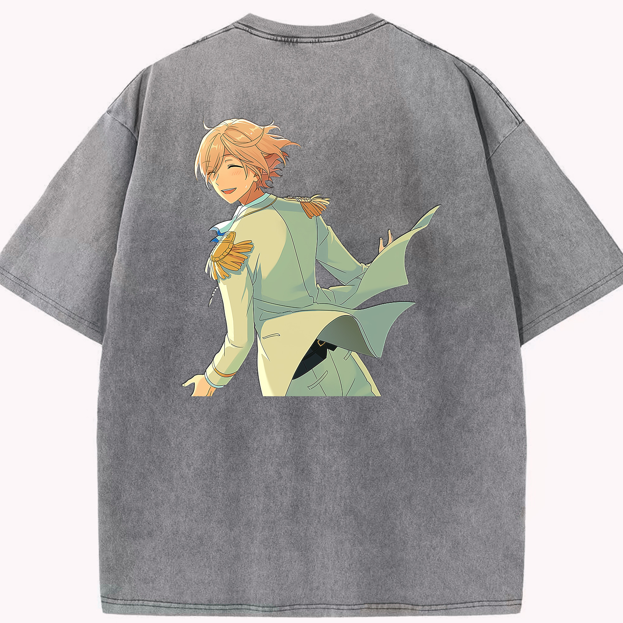 （画像用） あんさんぶるスターズ! Ensemble Stars 綿100% ヴィンテージ風 半袖Tシャツ（背面プリント）