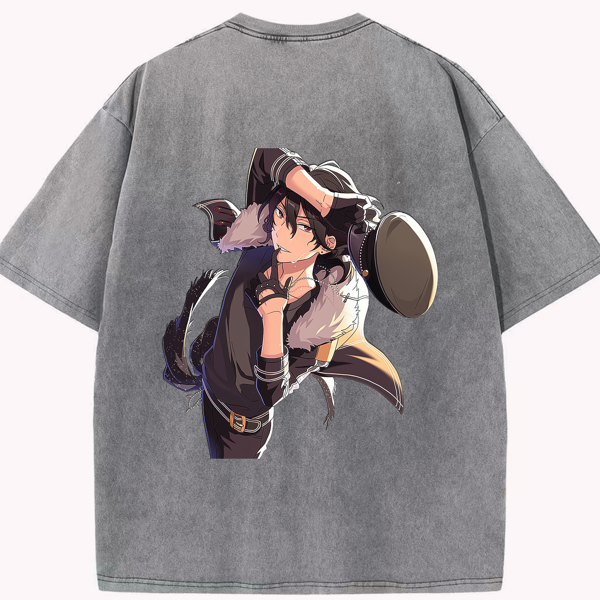 （画像用） あんさんぶるスターズ! Ensemble Stars 綿100% ヴィンテージ風 半袖Tシャツ（背面プリント）