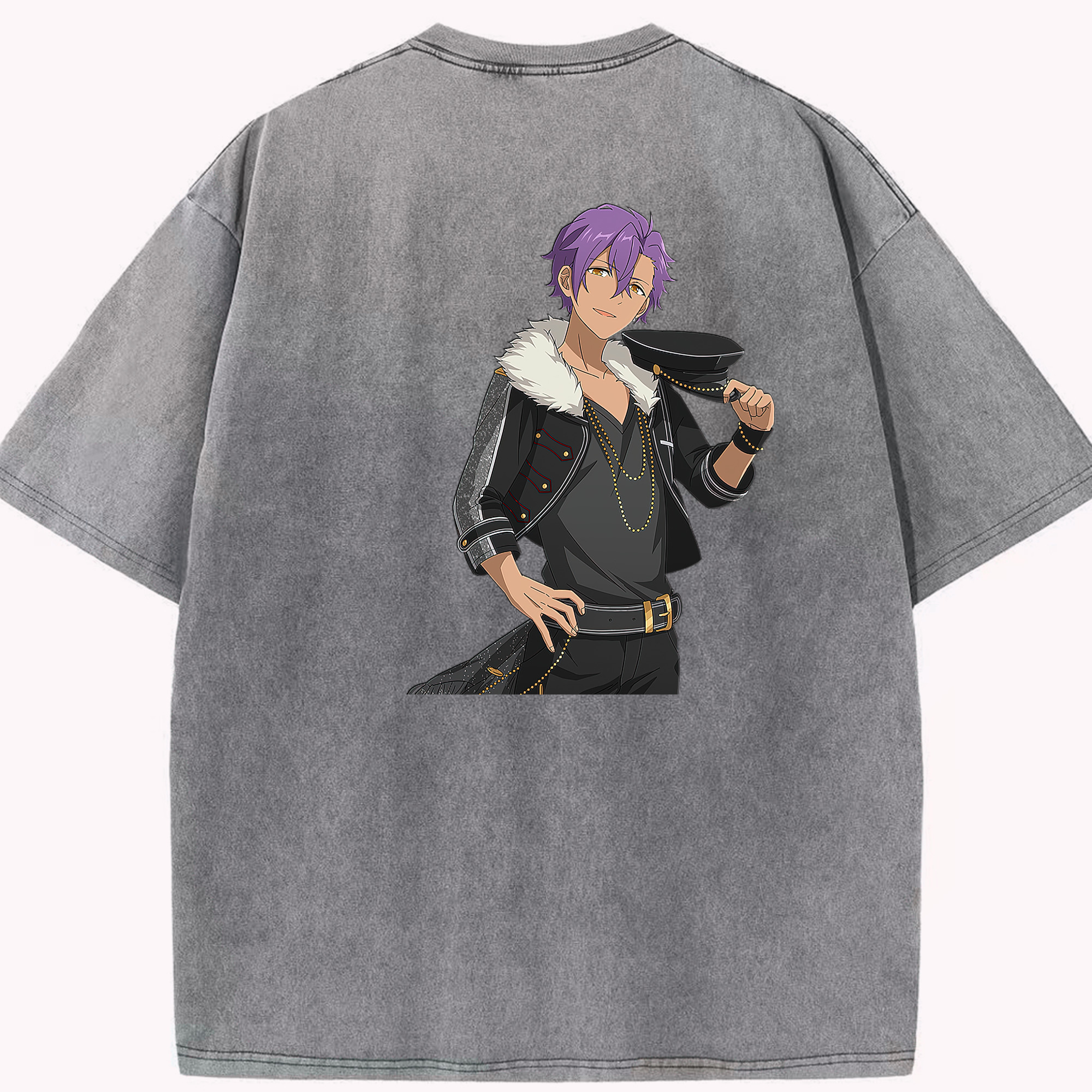 （画像用） あんさんぶるスターズ! Ensemble Stars 綿100% ヴィンテージ風 半袖Tシャツ（背面プリント）