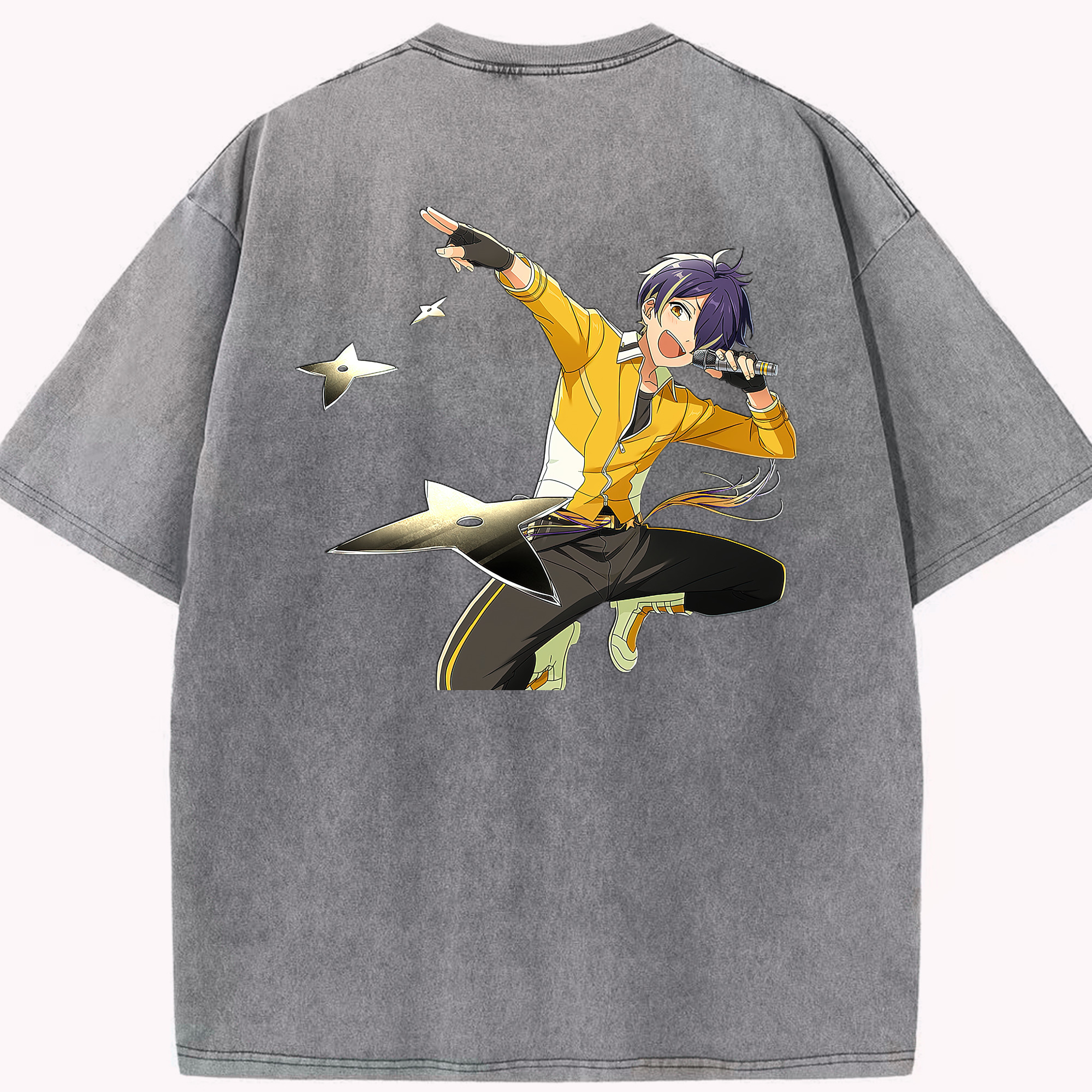 （画像用） あんさんぶるスターズ! Ensemble Stars 綿100% ヴィンテージ風 半袖Tシャツ（背面プリント）