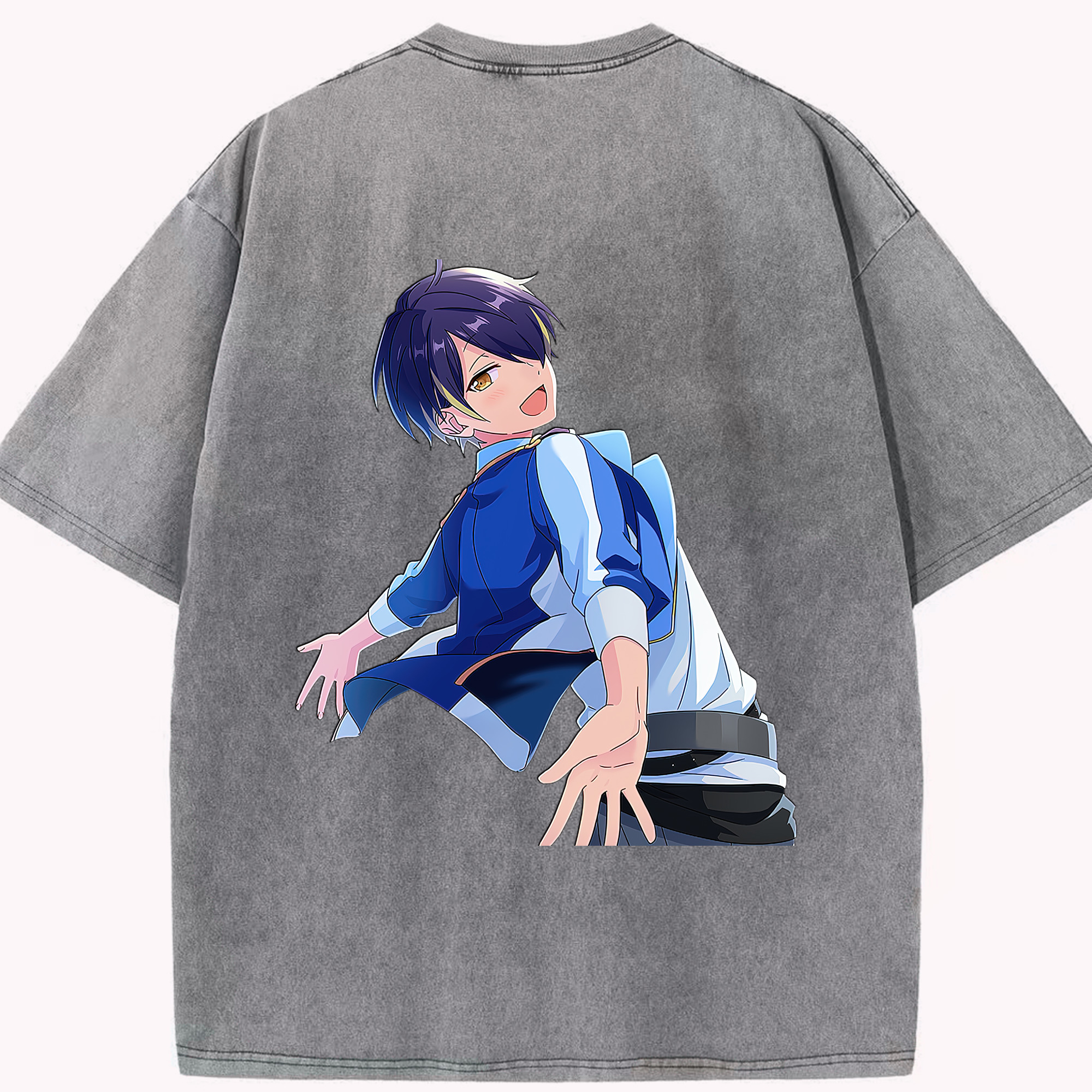 （画像用） あんさんぶるスターズ! Ensemble Stars 綿100% ヴィンテージ風 半袖Tシャツ（背面プリント）