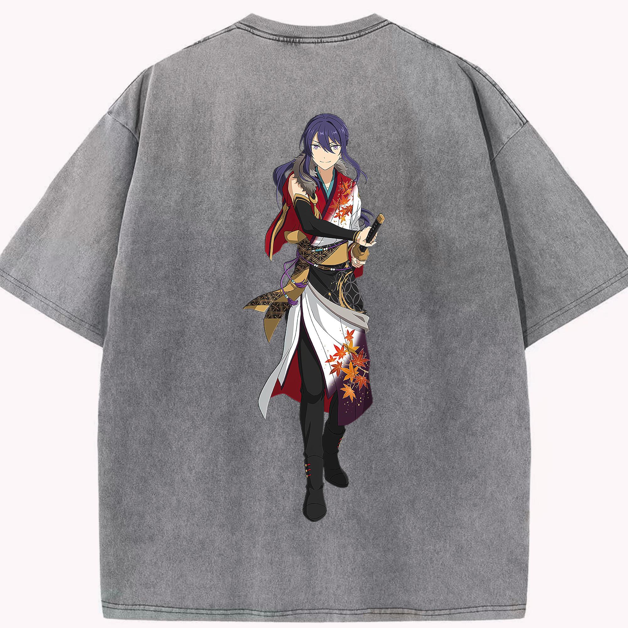 （画像用） あんさんぶるスターズ! Ensemble Stars 綿100% ヴィンテージ風 半袖Tシャツ（背面プリント）
