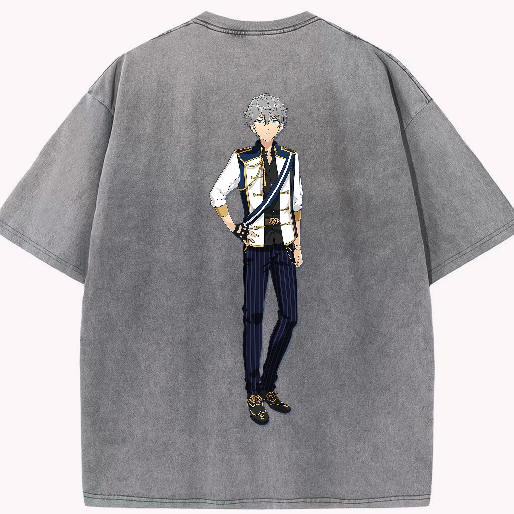 （画像用） あんさんぶるスターズ! Ensemble Stars 綿100% ヴィンテージ風 半袖Tシャツ（背面プリント）