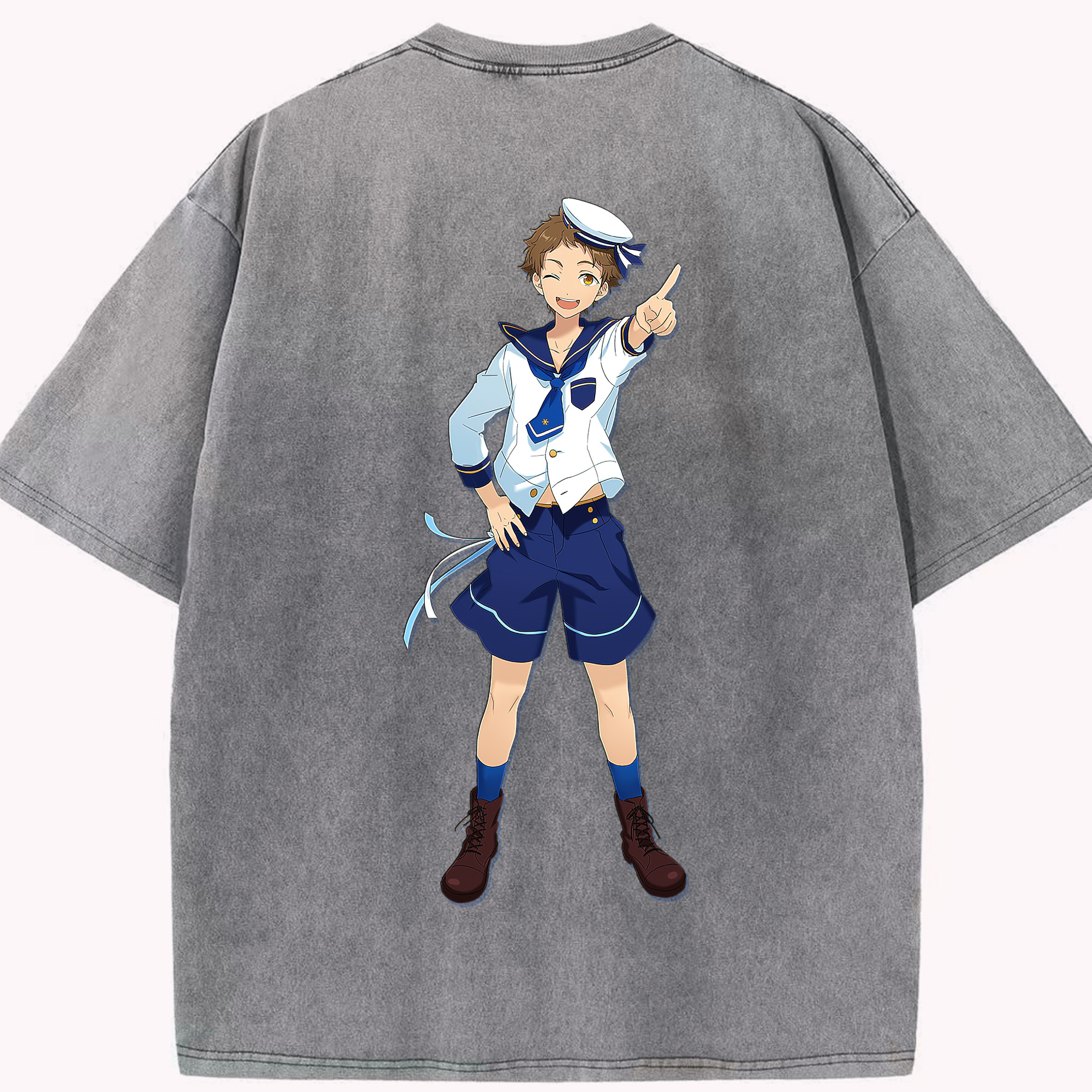 （画像用） あんさんぶるスターズ! Ensemble Stars 綿100% ヴィンテージ風 半袖Tシャツ（背面プリント）