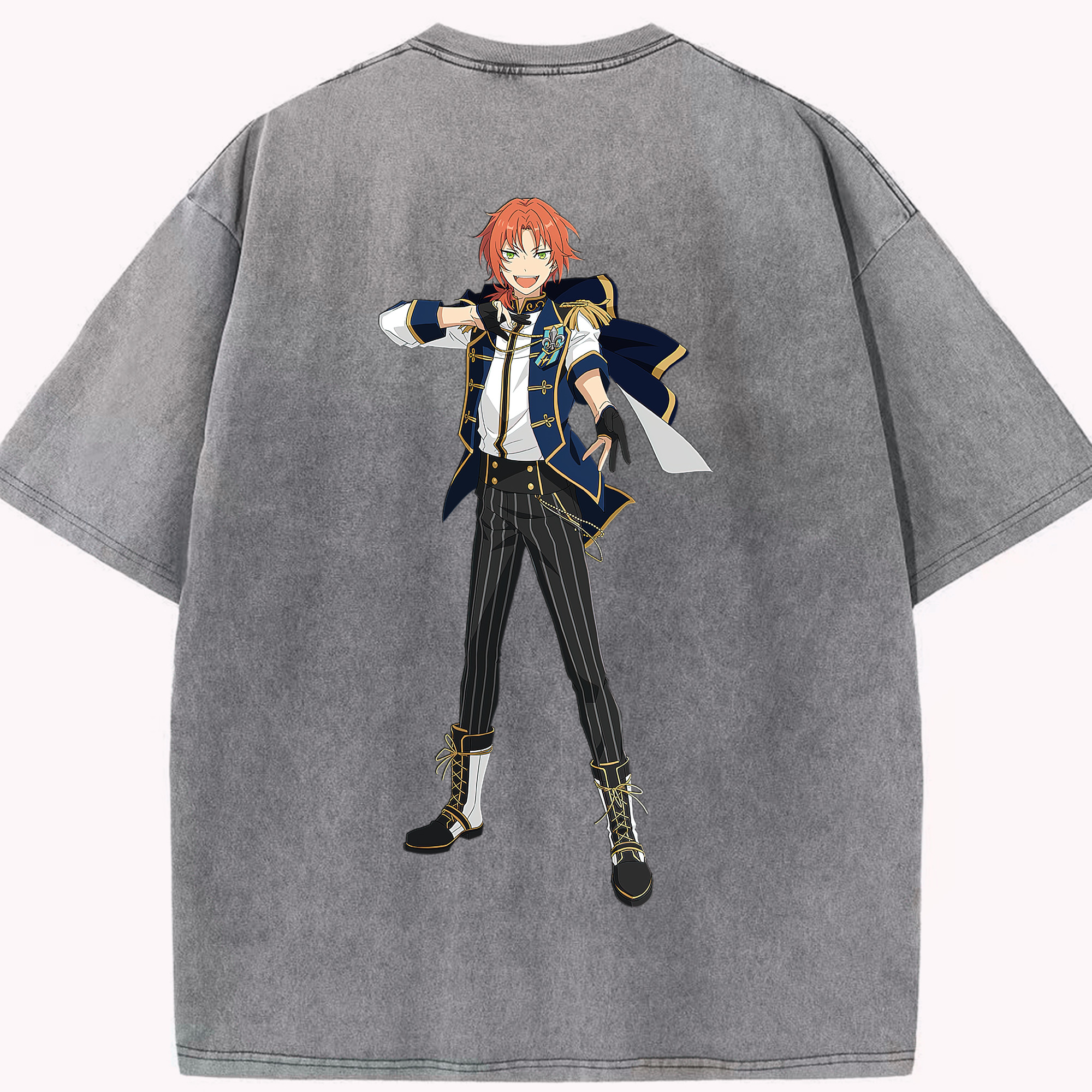 （画像用） あんさんぶるスターズ! Ensemble Stars 綿100% ヴィンテージ風 半袖Tシャツ（背面プリント）
