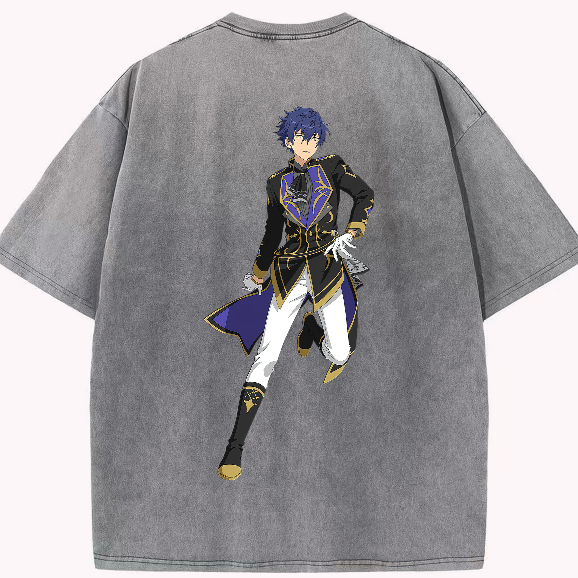 （画像用） あんさんぶるスターズ! Ensemble Stars 綿100% ヴィンテージ風 半袖Tシャツ（背面プリント）