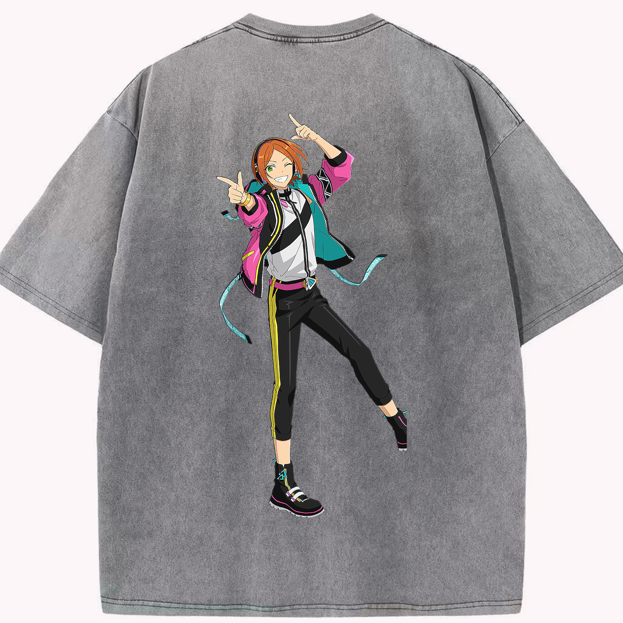 （画像用） あんさんぶるスターズ! Ensemble Stars 綿100% ヴィンテージ風 半袖Tシャツ（背面プリント）