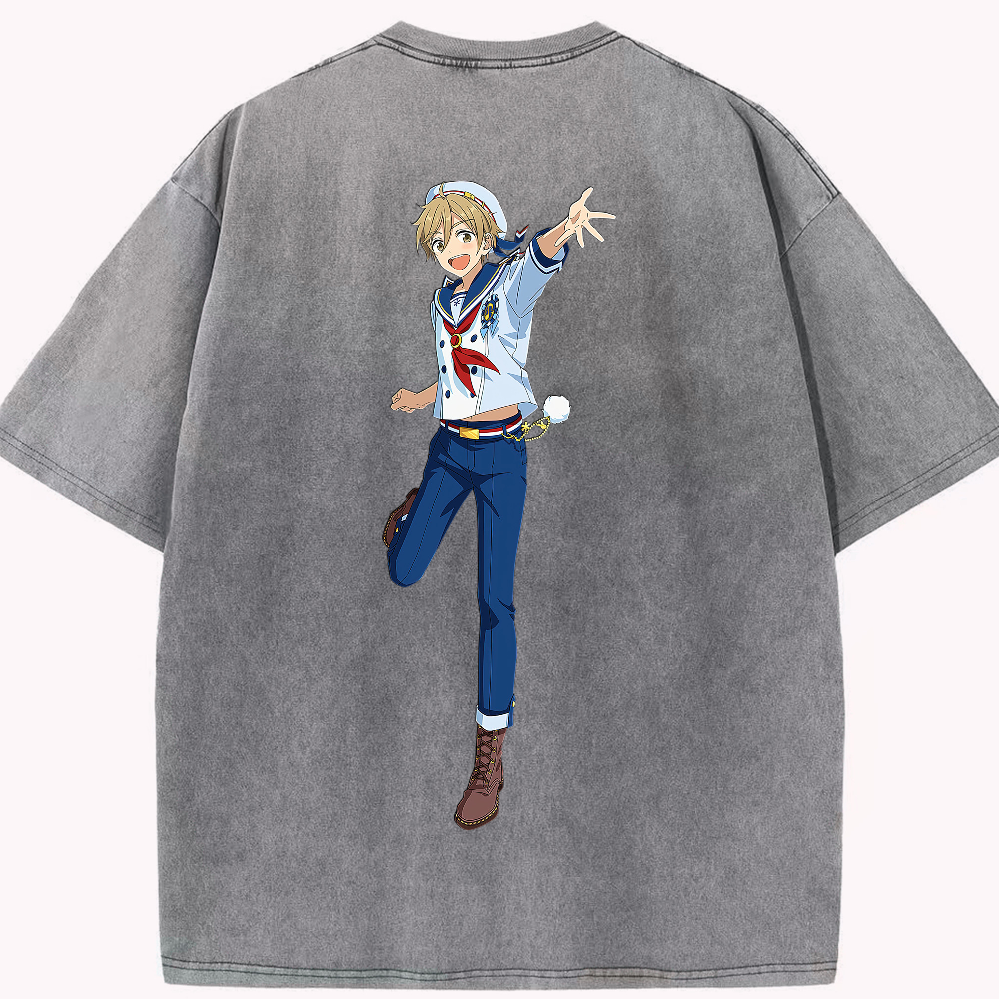 （画像用） あんさんぶるスターズ! Ensemble Stars 綿100% ヴィンテージ風 半袖Tシャツ（背面プリント）