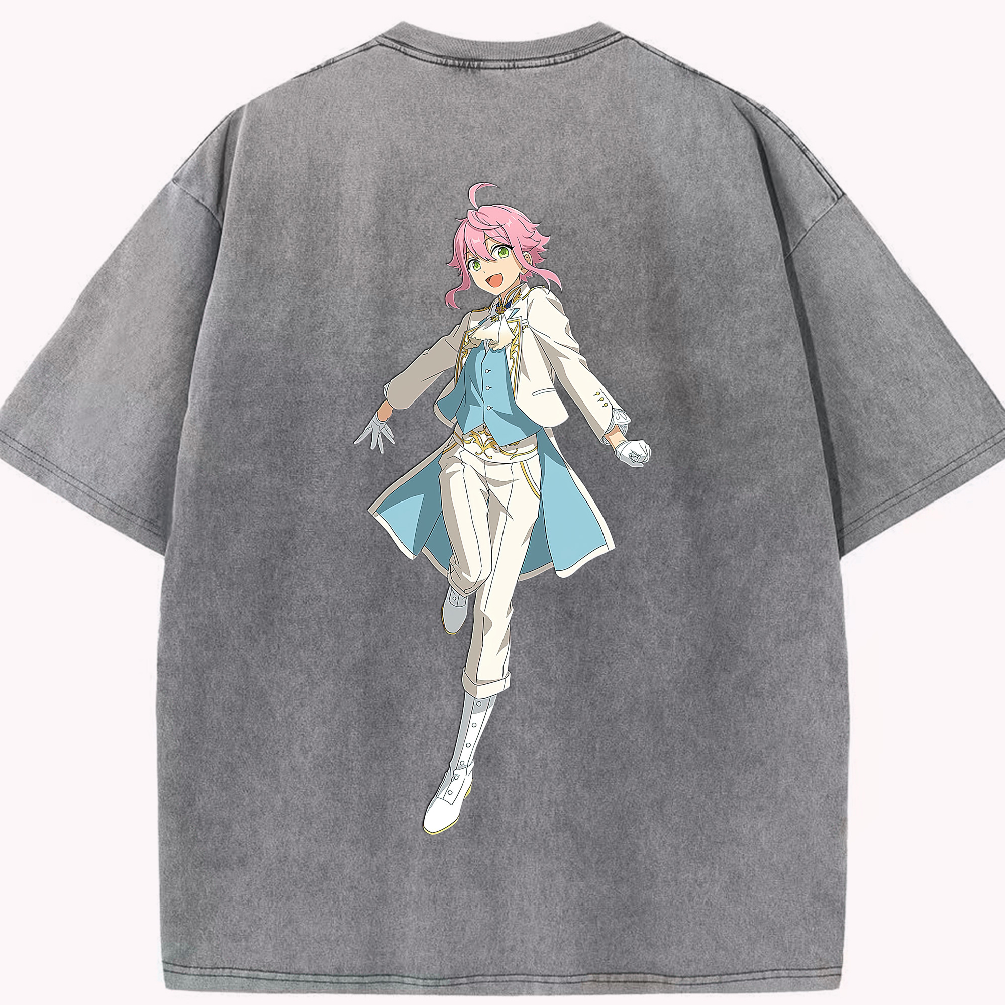 （画像用） あんさんぶるスターズ! Ensemble Stars 綿100% ヴィンテージ風 半袖Tシャツ（背面プリント）