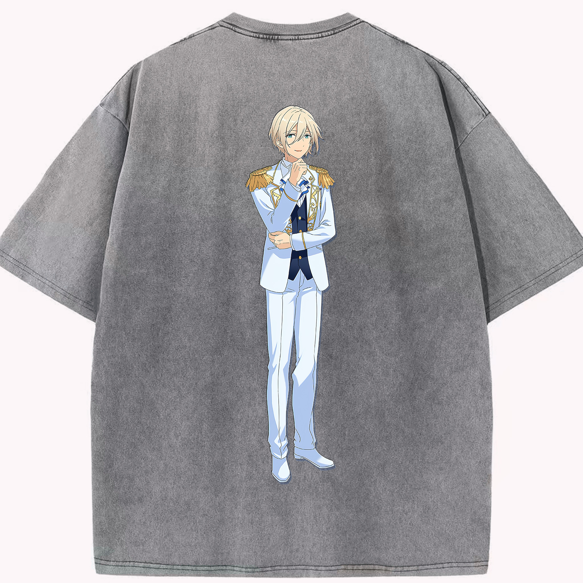 （画像用） あんさんぶるスターズ! Ensemble Stars 綿100% ヴィンテージ風 半袖Tシャツ（背面プリント）