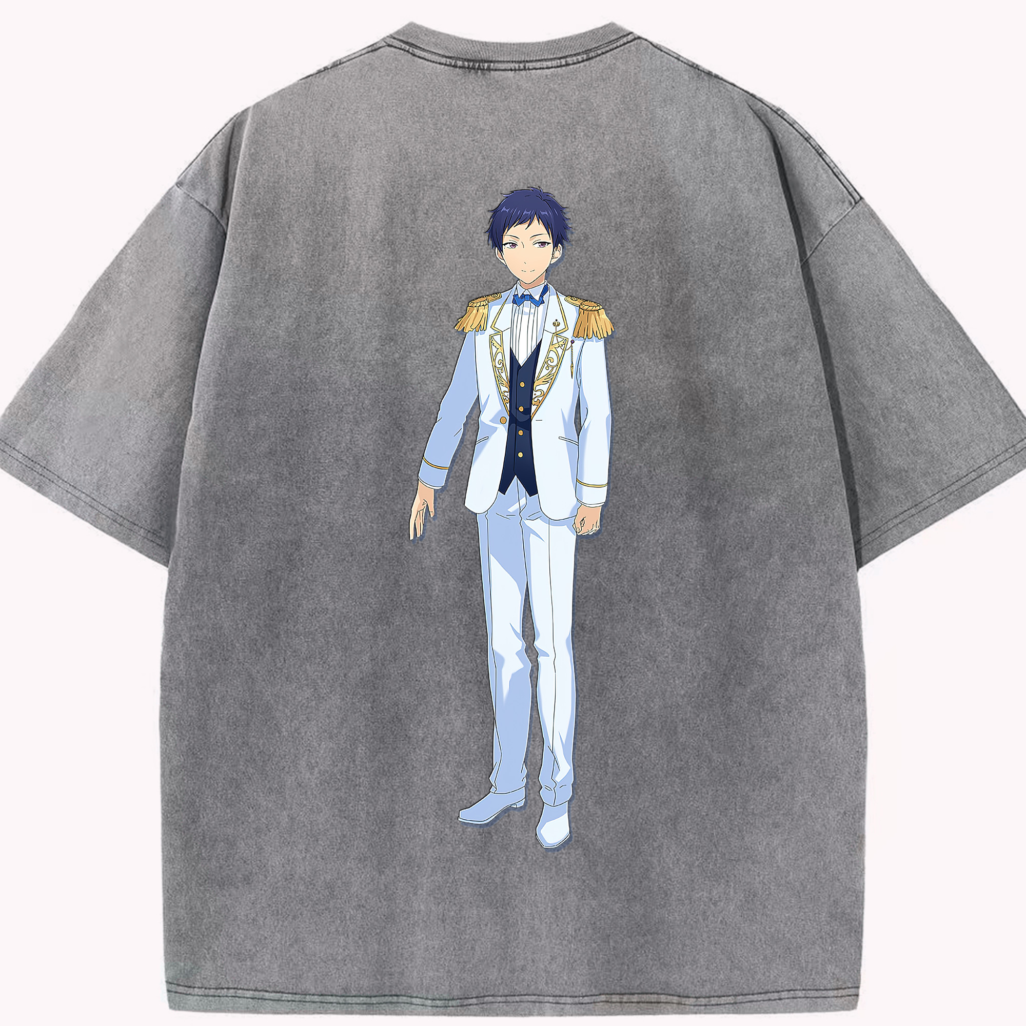 （画像用） あんさんぶるスターズ! Ensemble Stars 綿100% ヴィンテージ風 半袖Tシャツ（背面プリント）