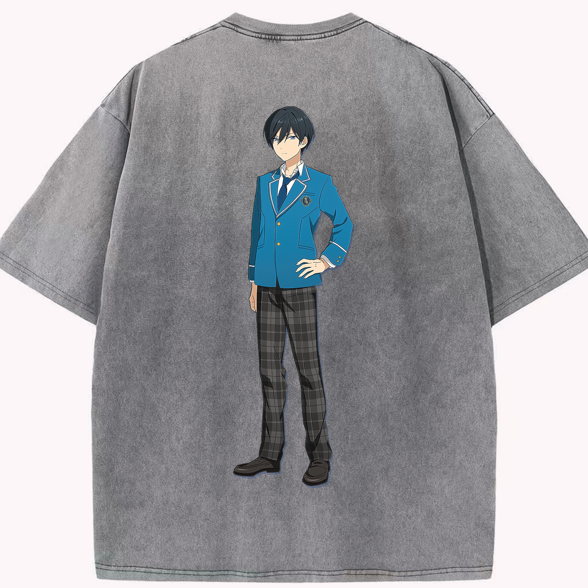 （画像用） あんさんぶるスターズ! Ensemble Stars 綿100% ヴィンテージ風 半袖Tシャツ（背面プリント）