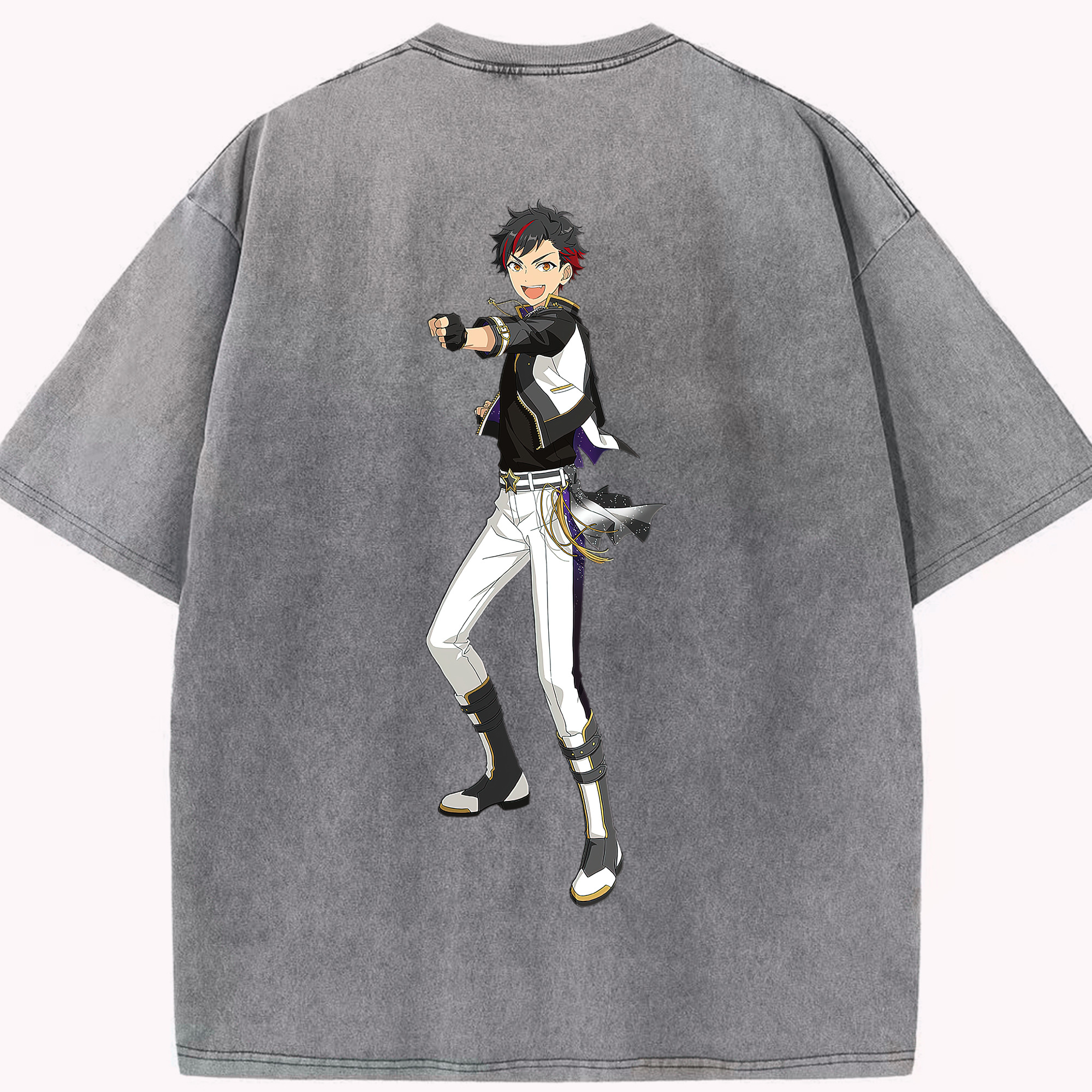 （画像用） あんさんぶるスターズ! Ensemble Stars 綿100% ヴィンテージ風 半袖Tシャツ（背面プリント）