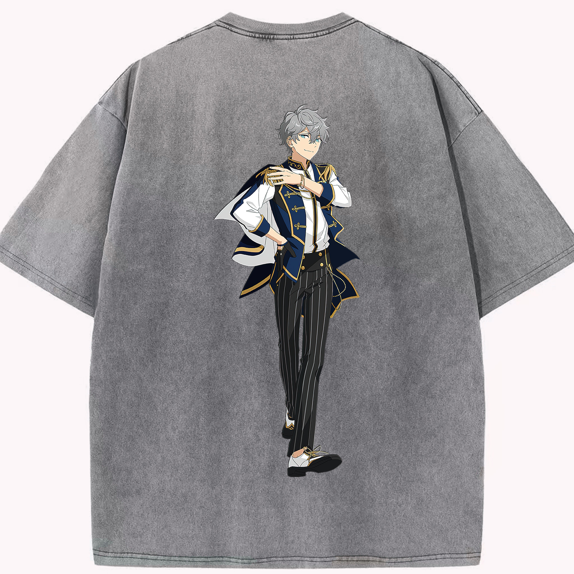 （画像用） あんさんぶるスターズ! Ensemble Stars 綿100% ヴィンテージ風 半袖Tシャツ（背面プリント）