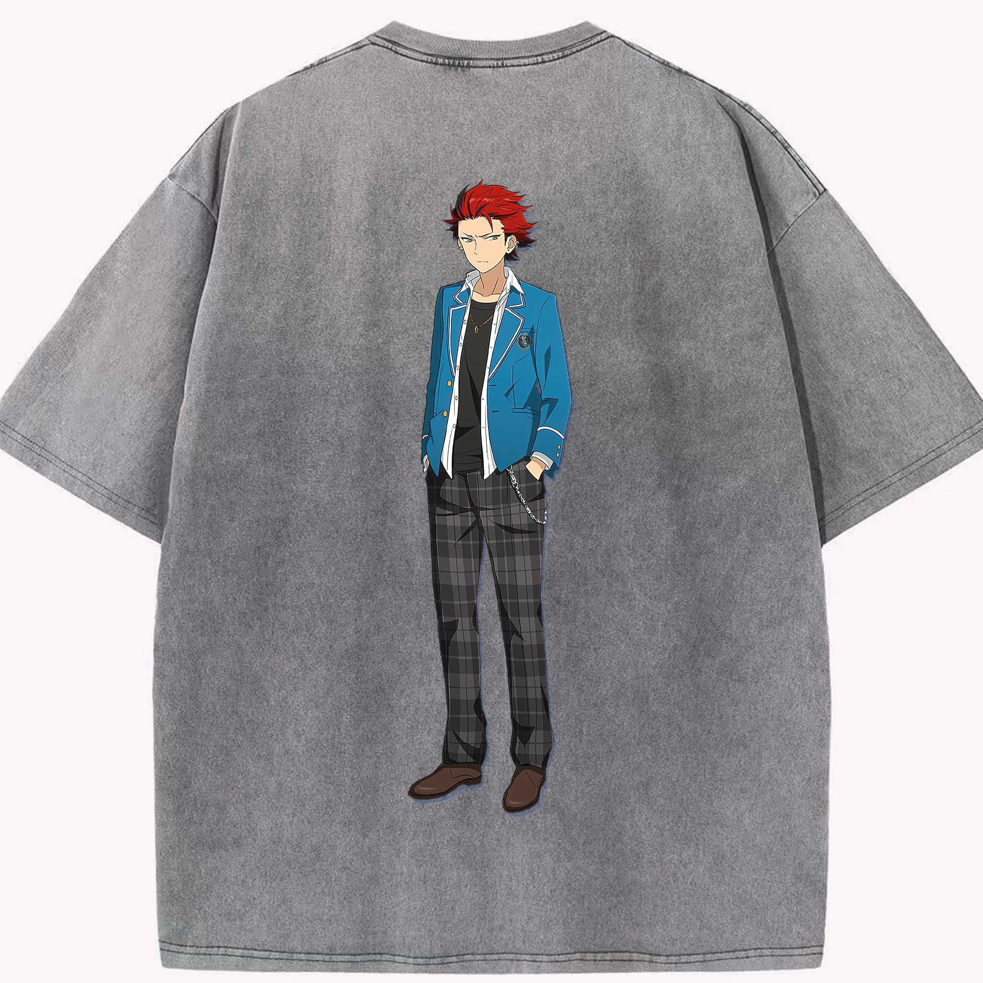 （画像用） あんさんぶるスターズ! Ensemble Stars 綿100% ヴィンテージ風 半袖Tシャツ（背面プリント）