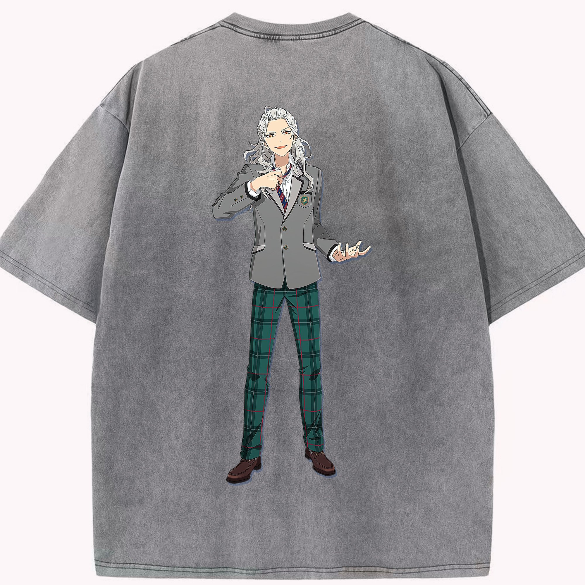 （画像用） あんさんぶるスターズ! Ensemble Stars 綿100% ヴィンテージ風 半袖Tシャツ（背面プリント）