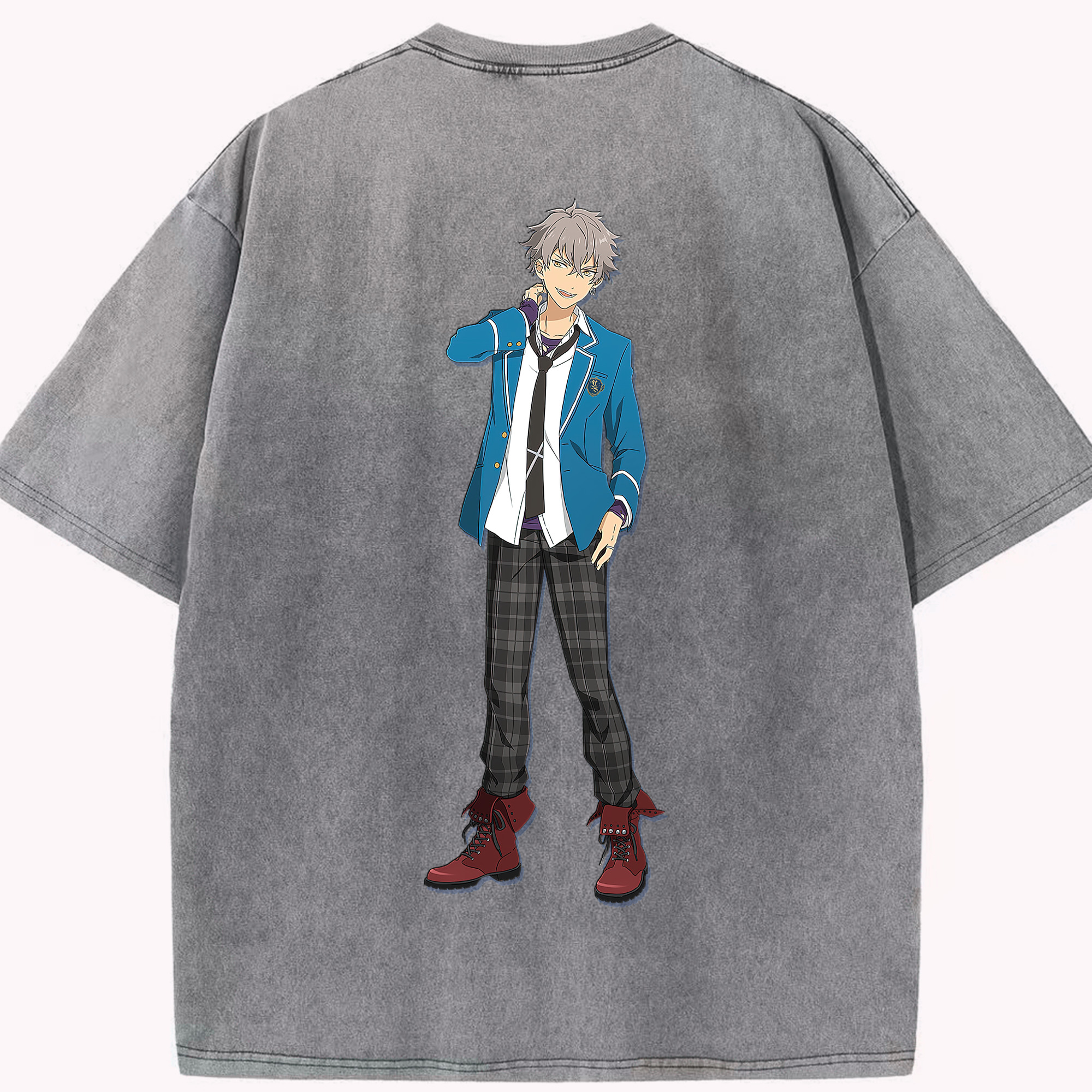（画像用） あんさんぶるスターズ! Ensemble Stars 綿100% ヴィンテージ風 半袖Tシャツ（背面プリント）