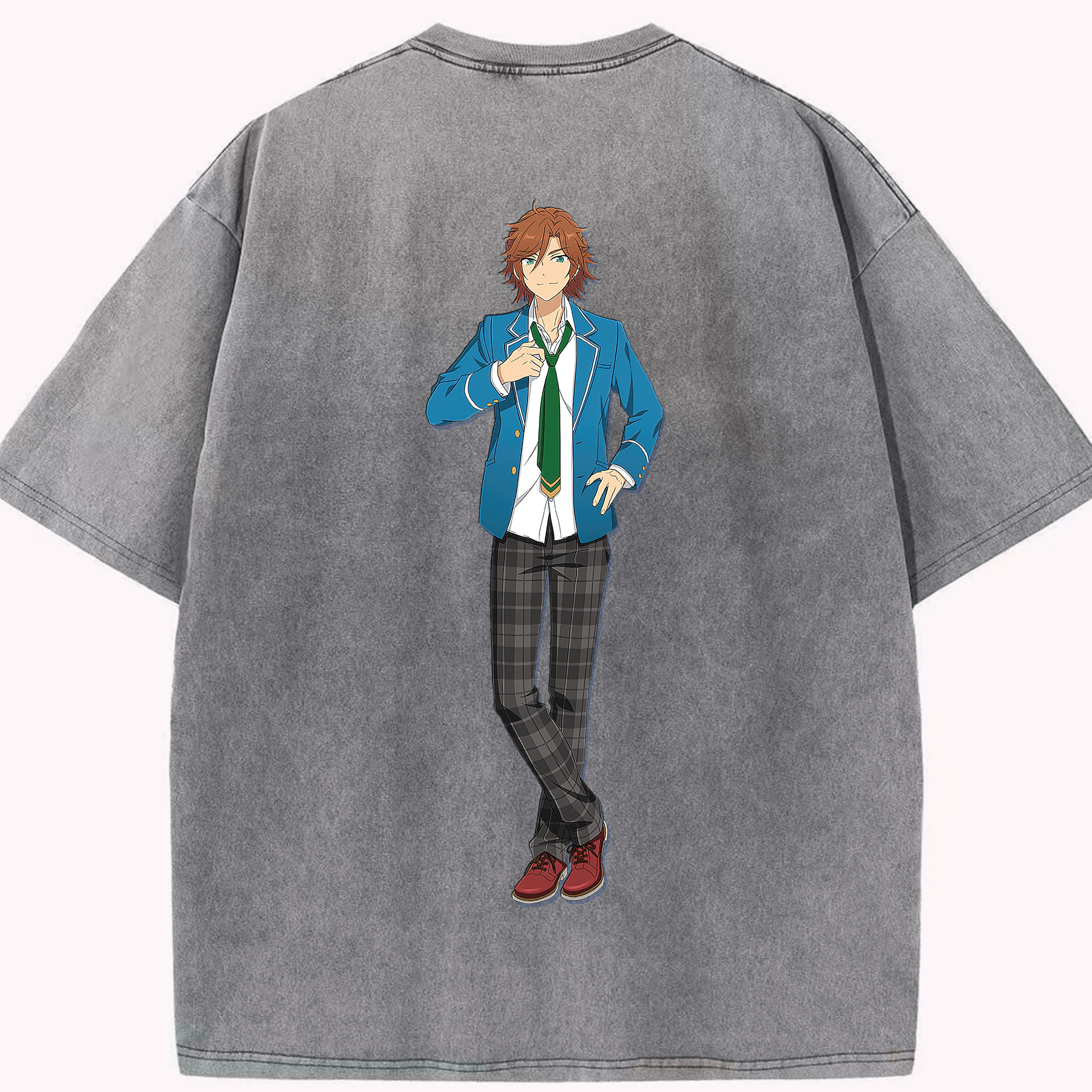 （画像用） あんさんぶるスターズ! Ensemble Stars 綿100% ヴィンテージ風 半袖Tシャツ（背面プリント）