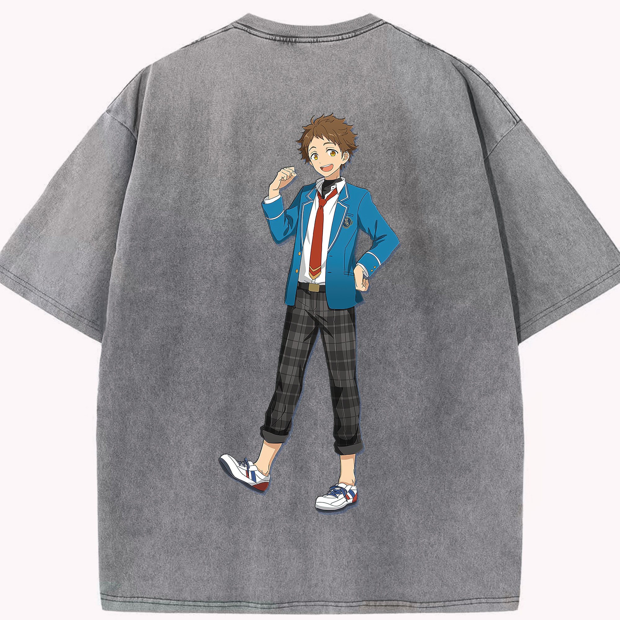 （画像用） あんさんぶるスターズ! Ensemble Stars 綿100% ヴィンテージ風 半袖Tシャツ（背面プリント）
