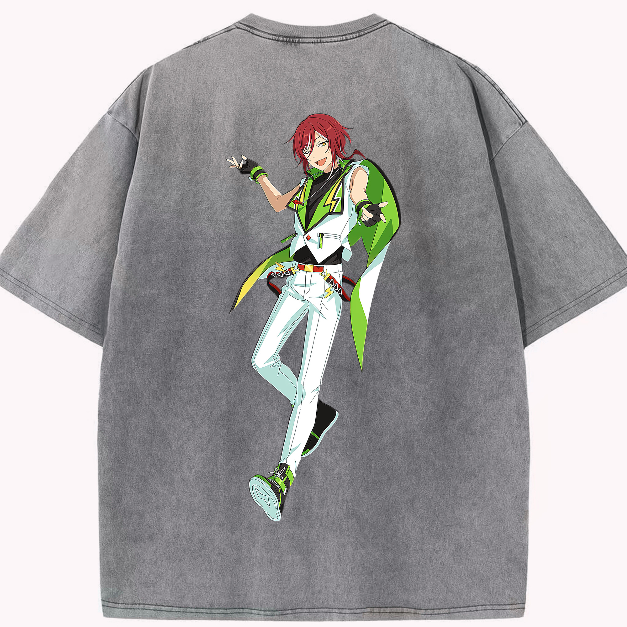 （画像用） あんさんぶるスターズ! Ensemble Stars 綿100% ヴィンテージ風 半袖Tシャツ（背面プリント）