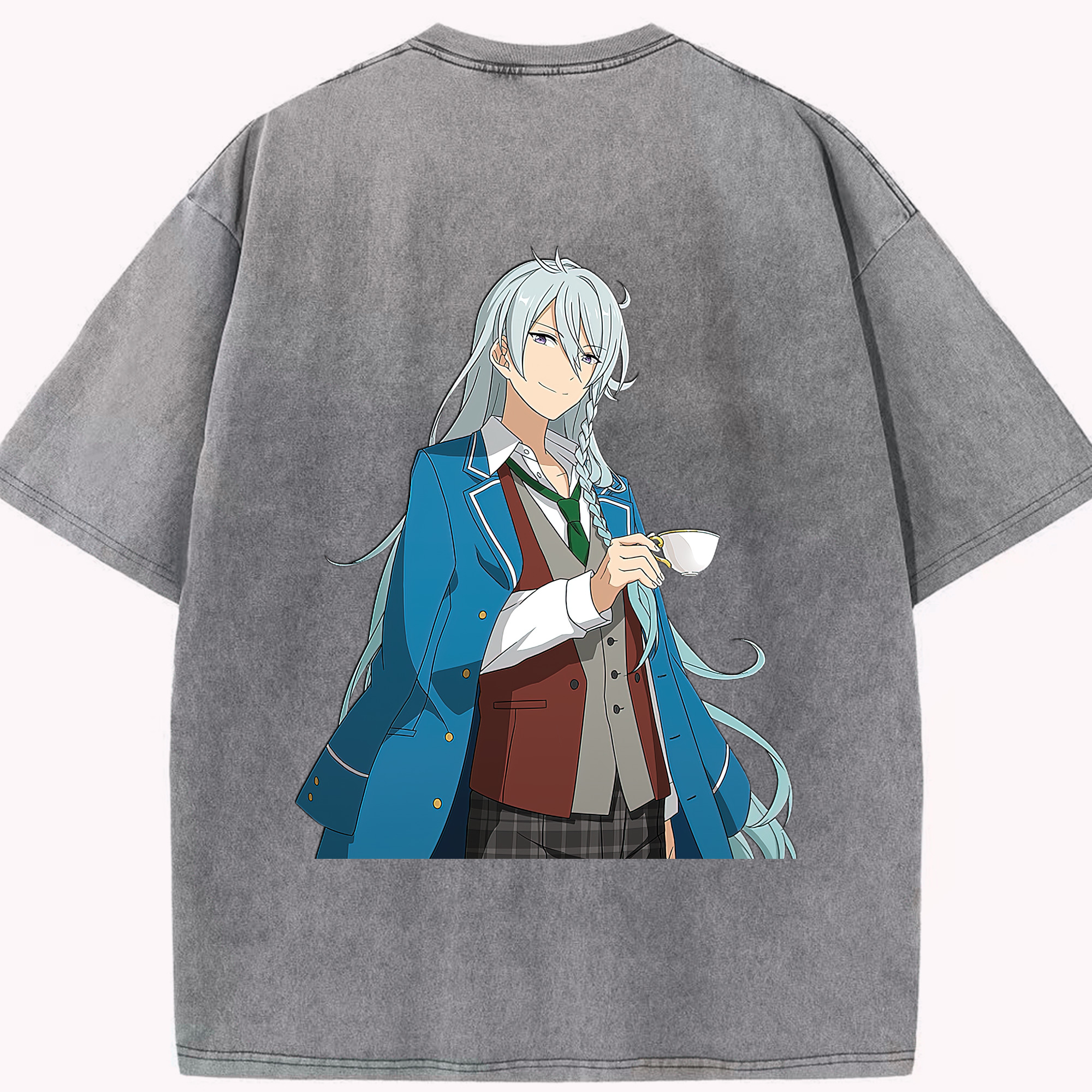 （画像用） あんさんぶるスターズ! Ensemble Stars 綿100% ヴィンテージ風 半袖Tシャツ（背面プリント）