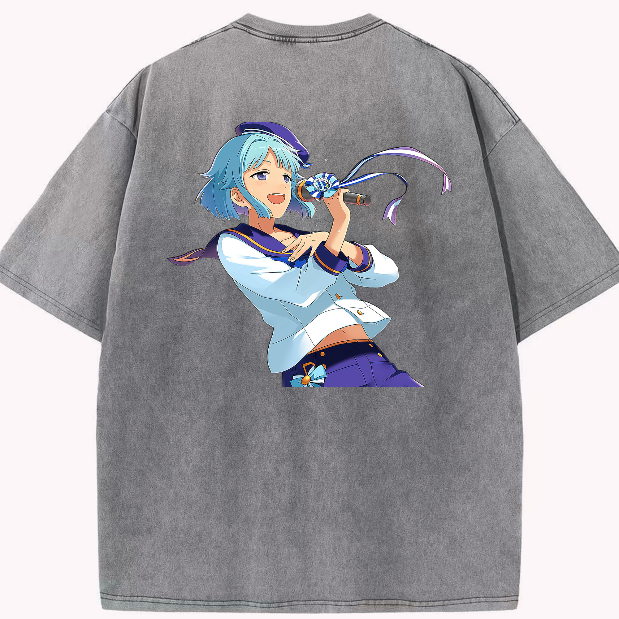 （画像用） あんさんぶるスターズ! Ensemble Stars 綿100% ヴィンテージ風 半袖Tシャツ（背面プリント）
