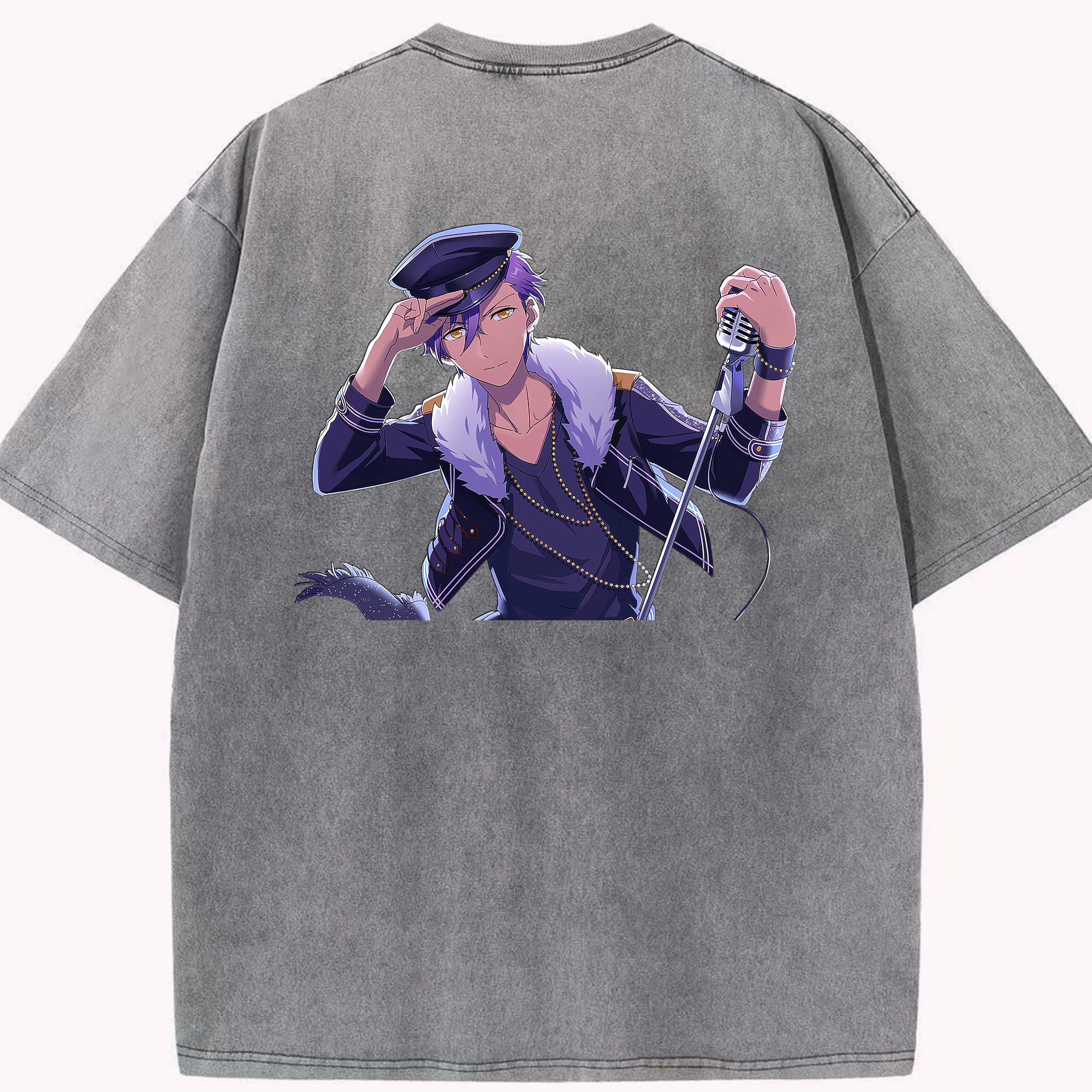 （画像用） あんさんぶるスターズ! Ensemble Stars 綿100% ヴィンテージ風 半袖Tシャツ（背面プリント）
