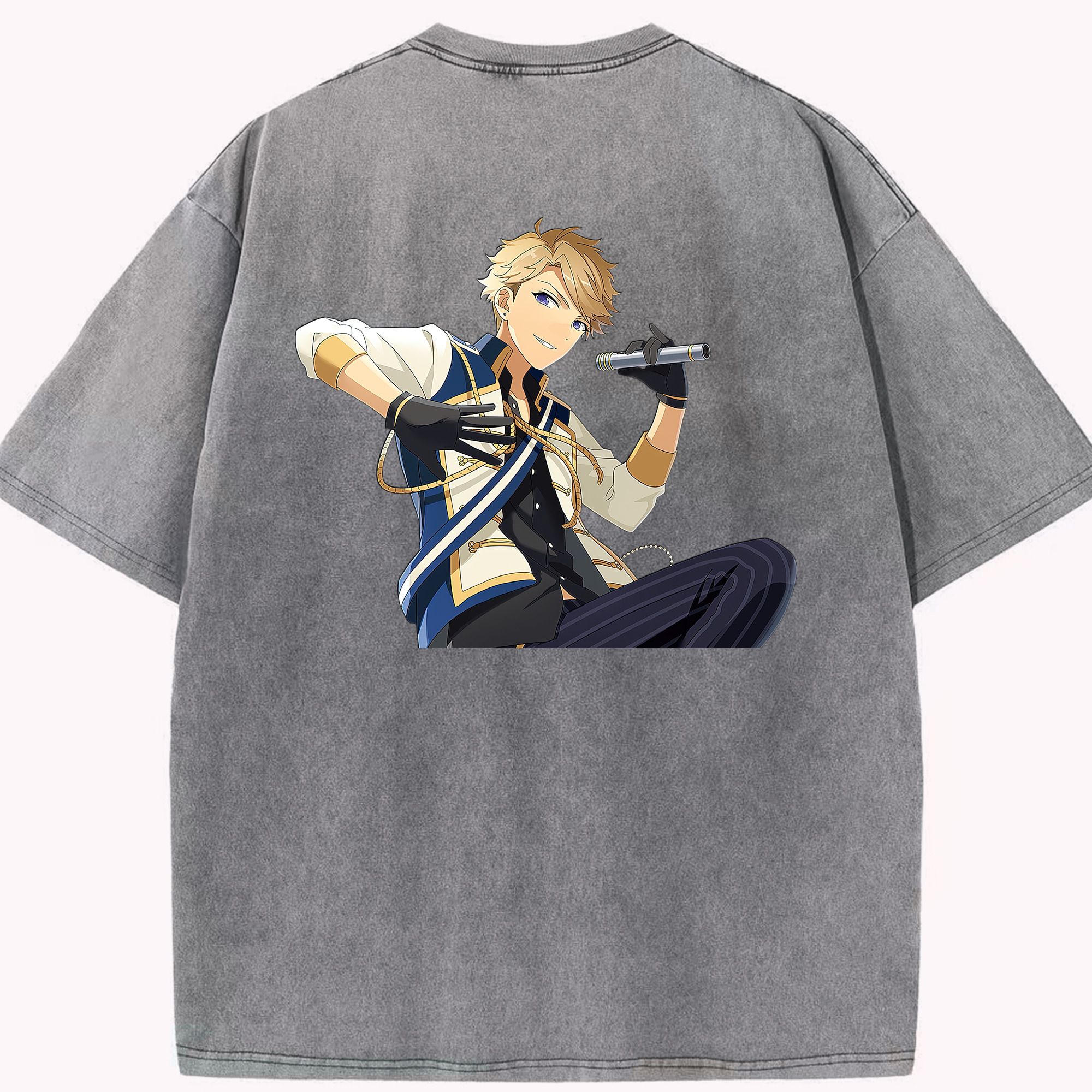 （画像用） あんさんぶるスターズ! Ensemble Stars 綿100% ヴィンテージ風 半袖Tシャツ（背面プリント）