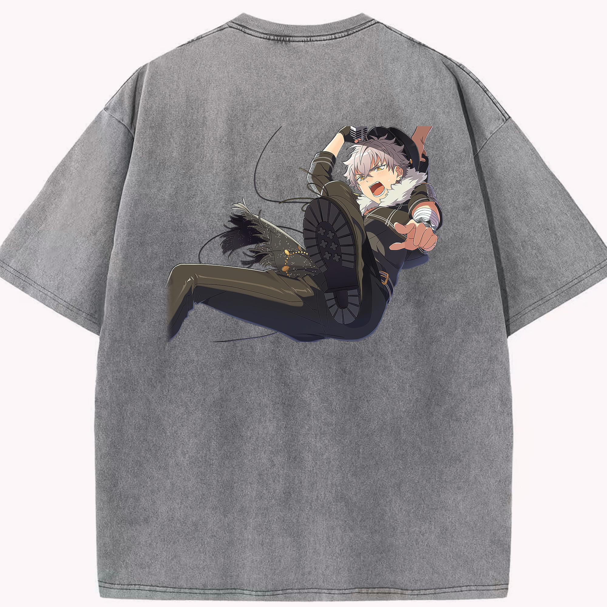 （画像用） あんさんぶるスターズ! Ensemble Stars 綿100% ヴィンテージ風 半袖Tシャツ（背面プリント）