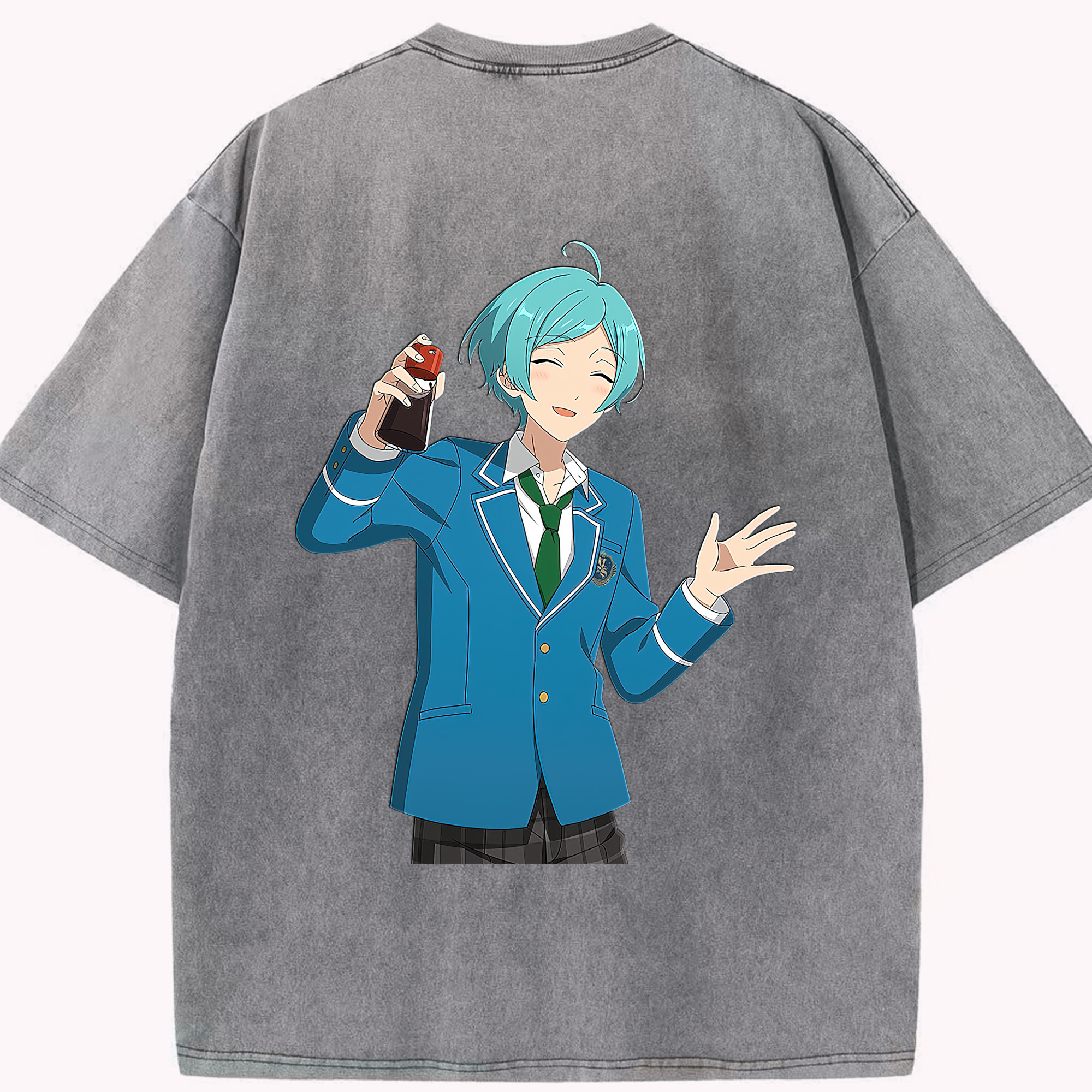 （画像用） あんさんぶるスターズ! Ensemble Stars 綿100% ヴィンテージ風 半袖Tシャツ（背面プリント）