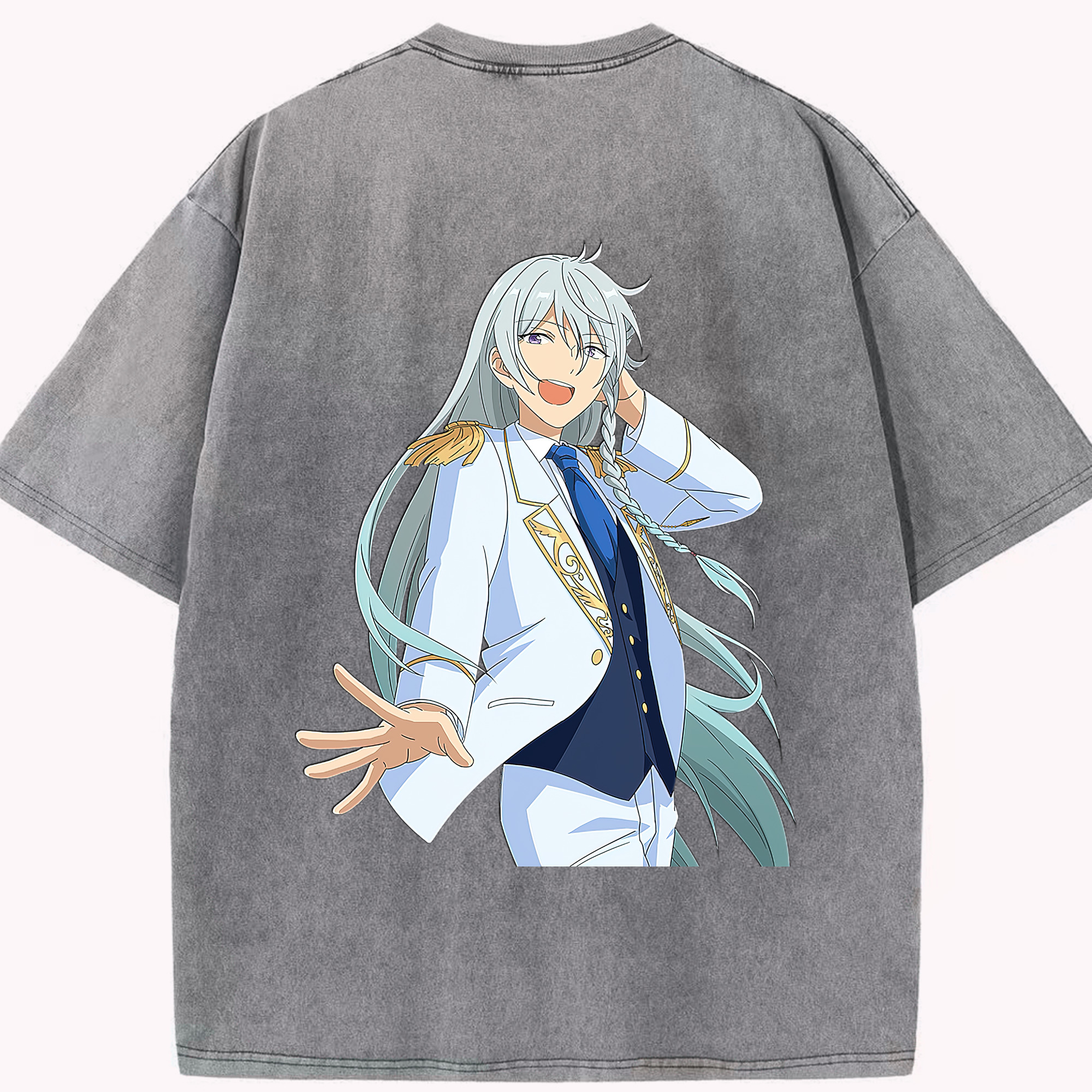 （画像用） あんさんぶるスターズ! Ensemble Stars 綿100% ヴィンテージ風 半袖Tシャツ（背面プリント）