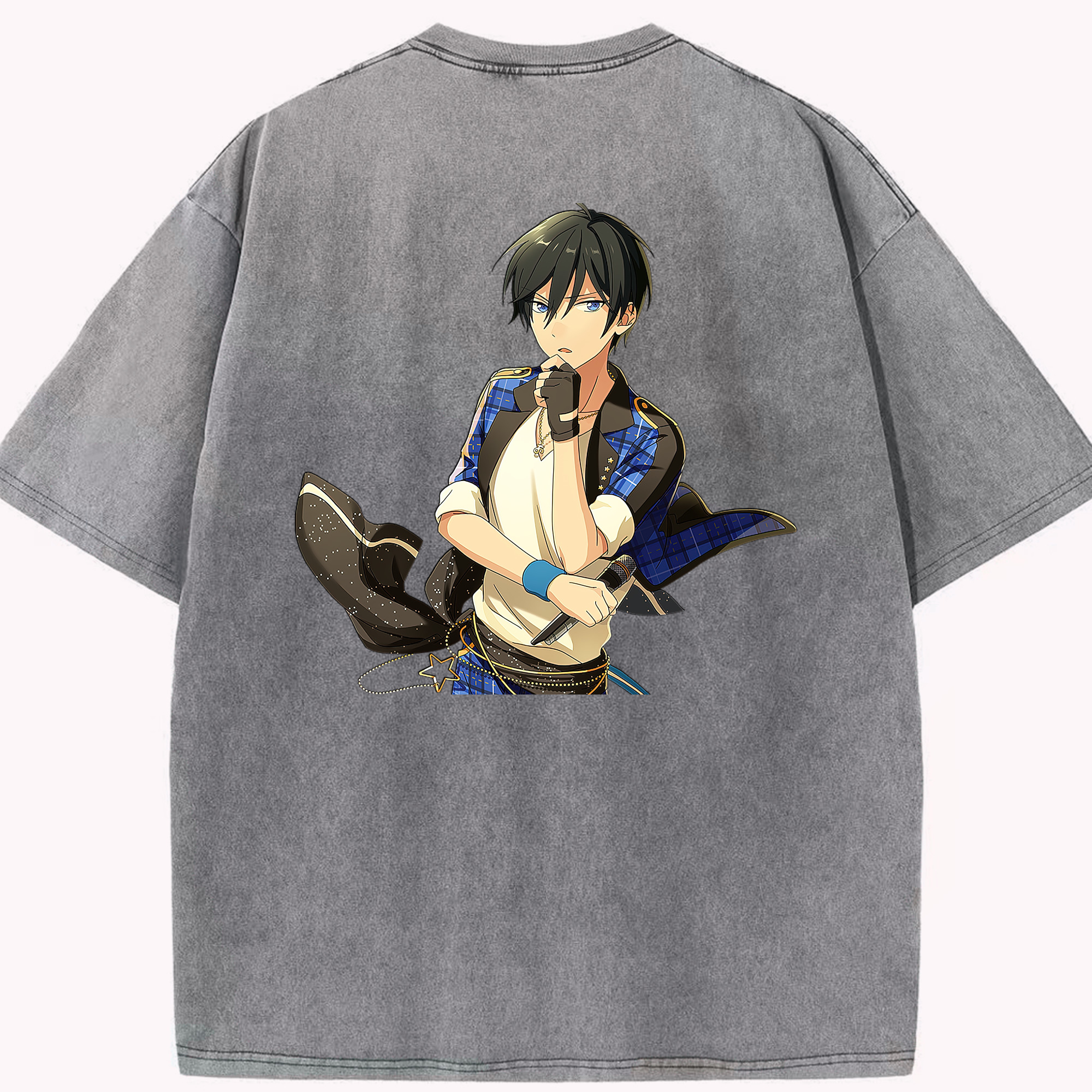 （画像用） あんさんぶるスターズ! Ensemble Stars 綿100% ヴィンテージ風 半袖Tシャツ（背面プリント）