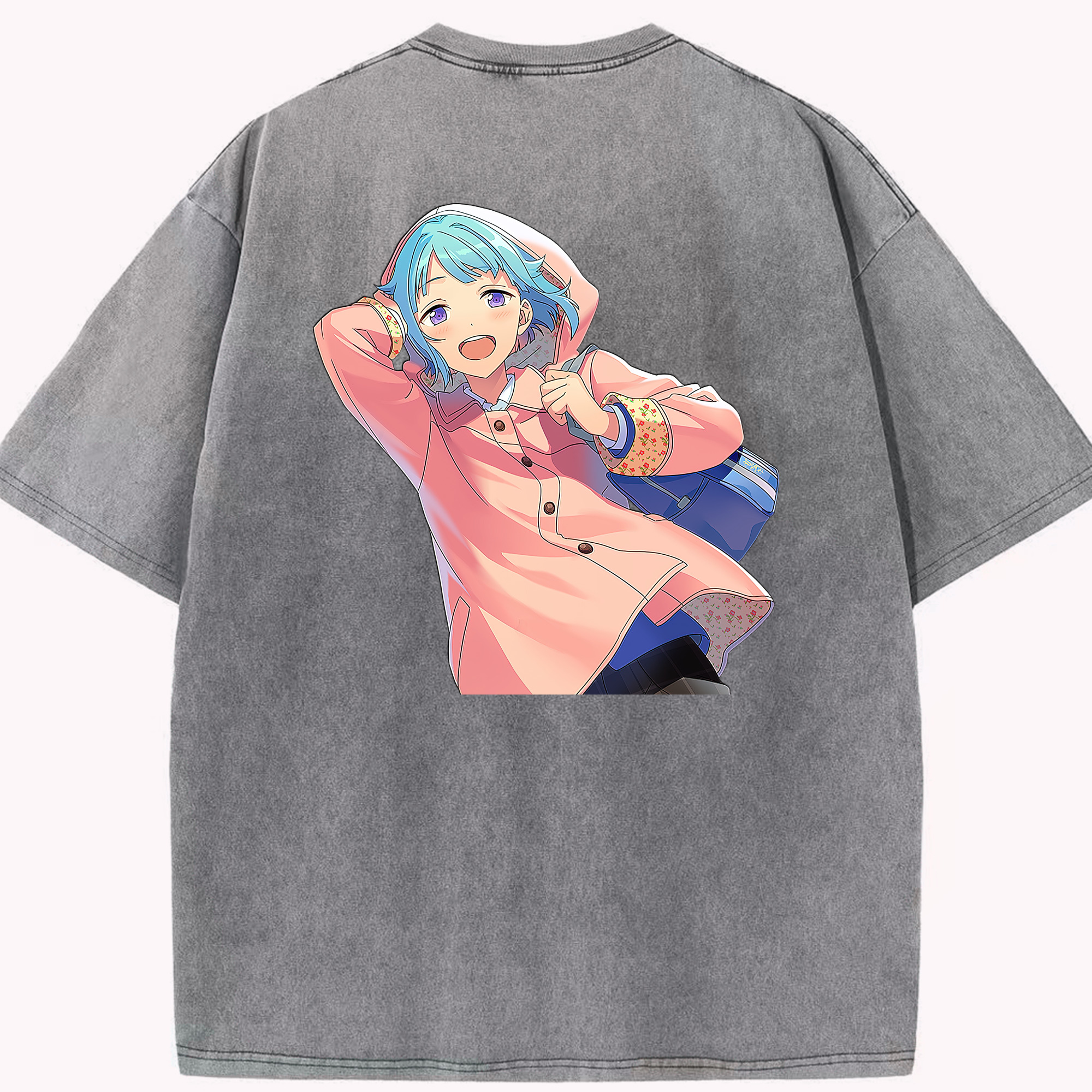 （画像用） あんさんぶるスターズ! Ensemble Stars 綿100% ヴィンテージ風 半袖Tシャツ（背面プリント）