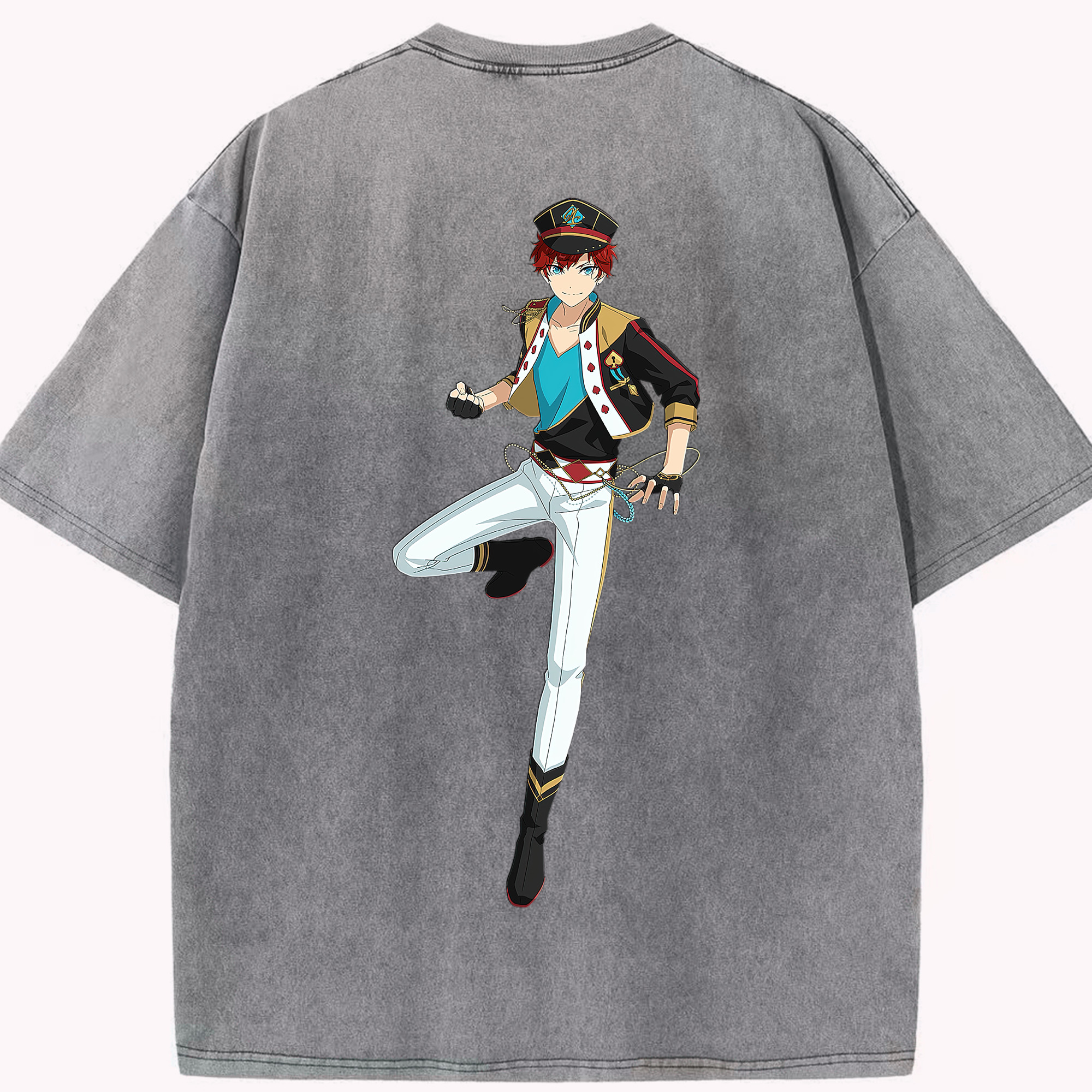 （画像用） あんさんぶるスターズ! Ensemble Stars 綿100% ヴィンテージ風 半袖Tシャツ（背面プリント）