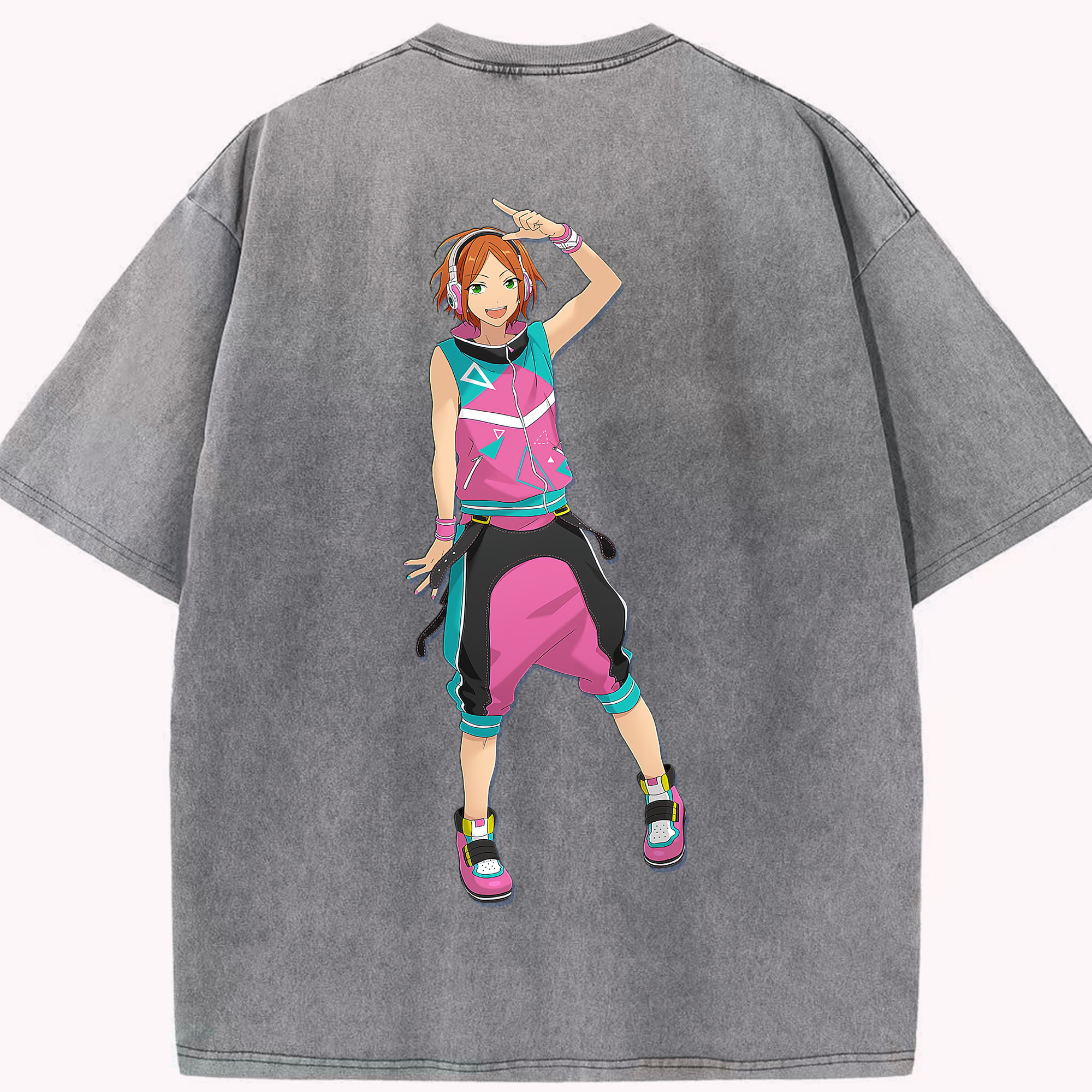 （画像用） あんさんぶるスターズ! Ensemble Stars 綿100% ヴィンテージ風 半袖Tシャツ（背面プリント）