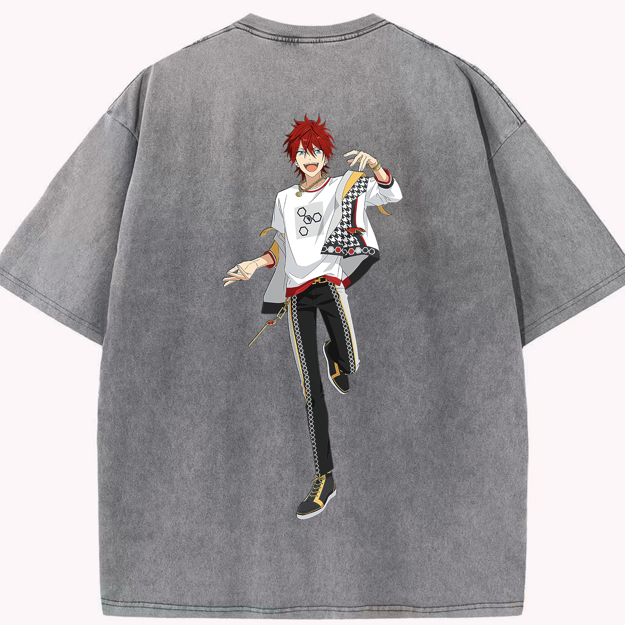 （画像用） あんさんぶるスターズ! Ensemble Stars 綿100% ヴィンテージ風 半袖Tシャツ（背面プリント）