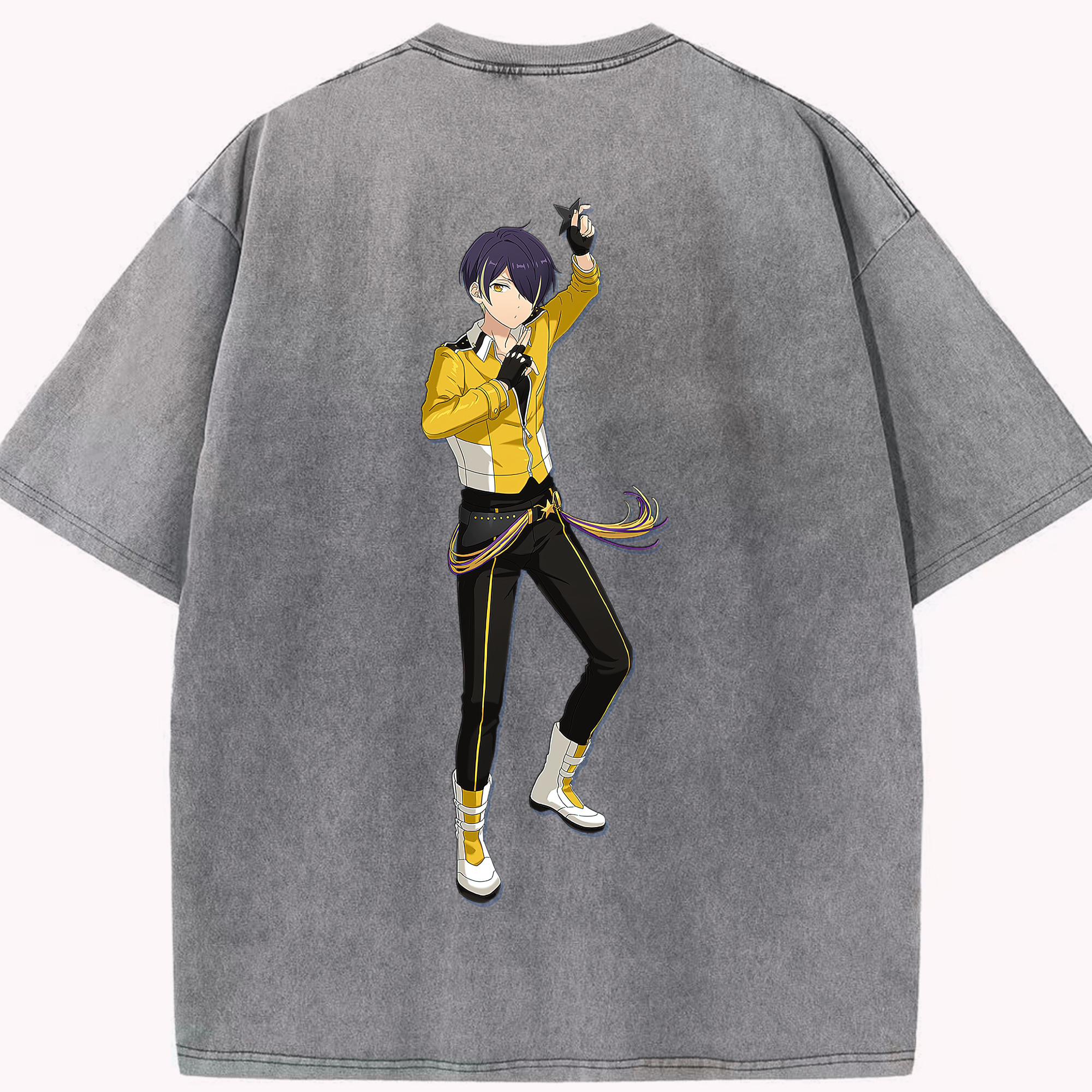 （画像用） あんさんぶるスターズ! Ensemble Stars 綿100% ヴィンテージ風 半袖Tシャツ（背面プリント）