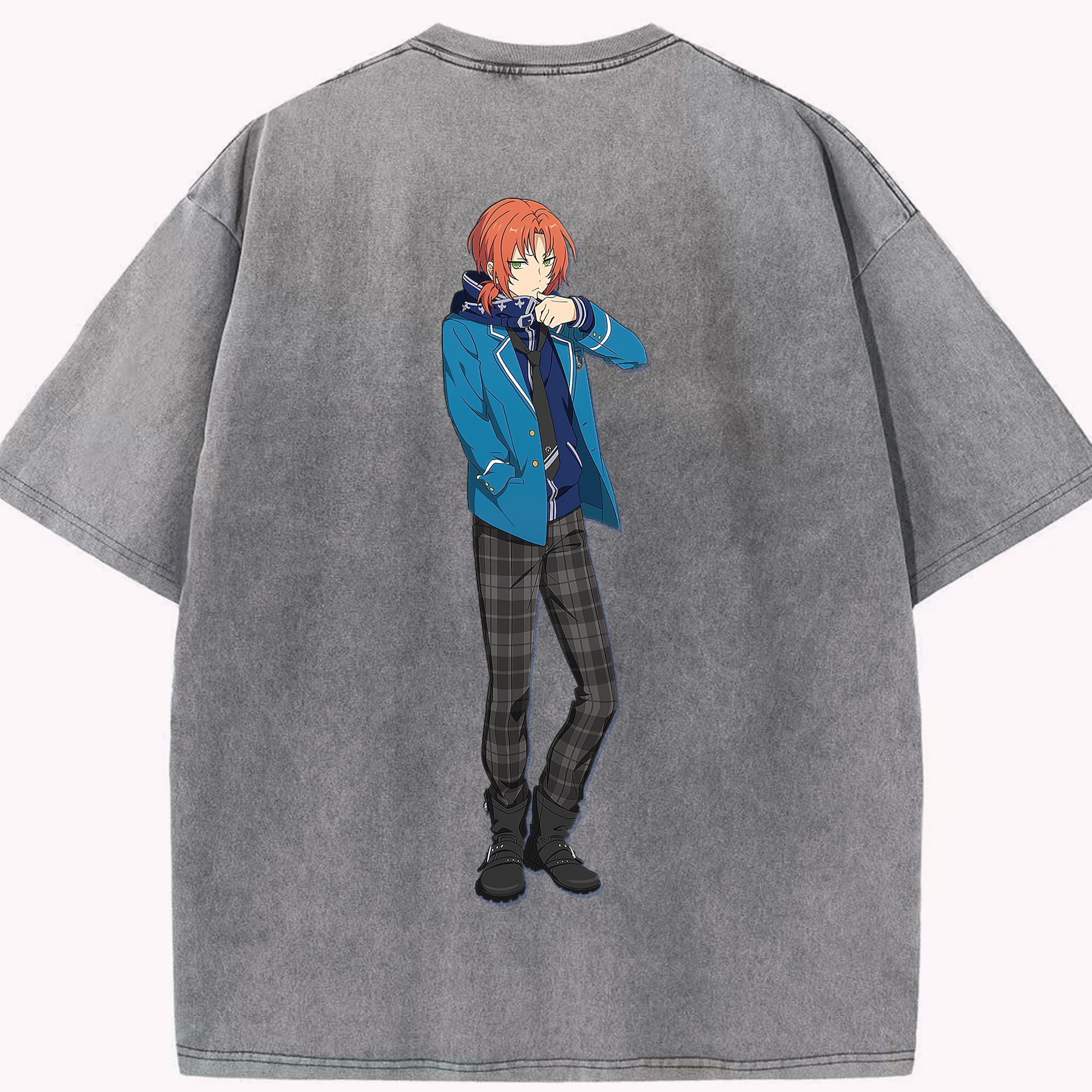 （画像用） あんさんぶるスターズ! Ensemble Stars 綿100% ヴィンテージ風 半袖Tシャツ（背面プリント）