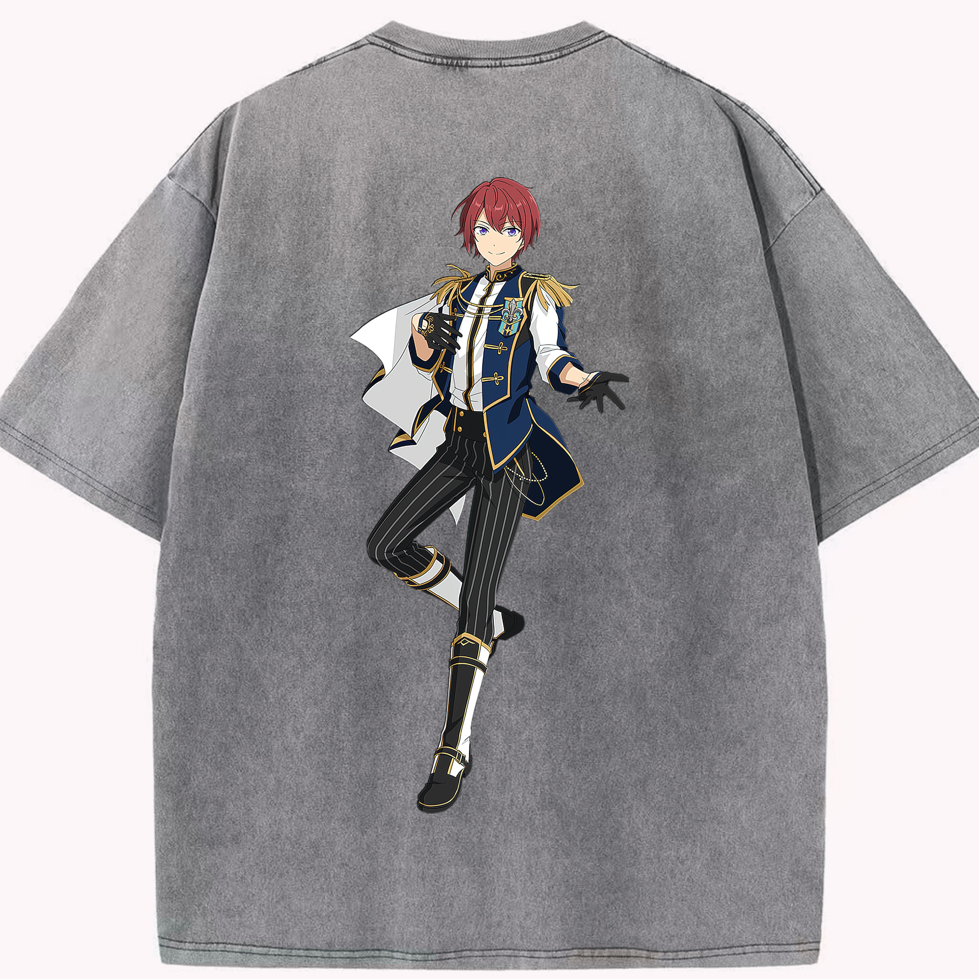 （画像用） あんさんぶるスターズ! Ensemble Stars 綿100% ヴィンテージ風 半袖Tシャツ（背面プリント）