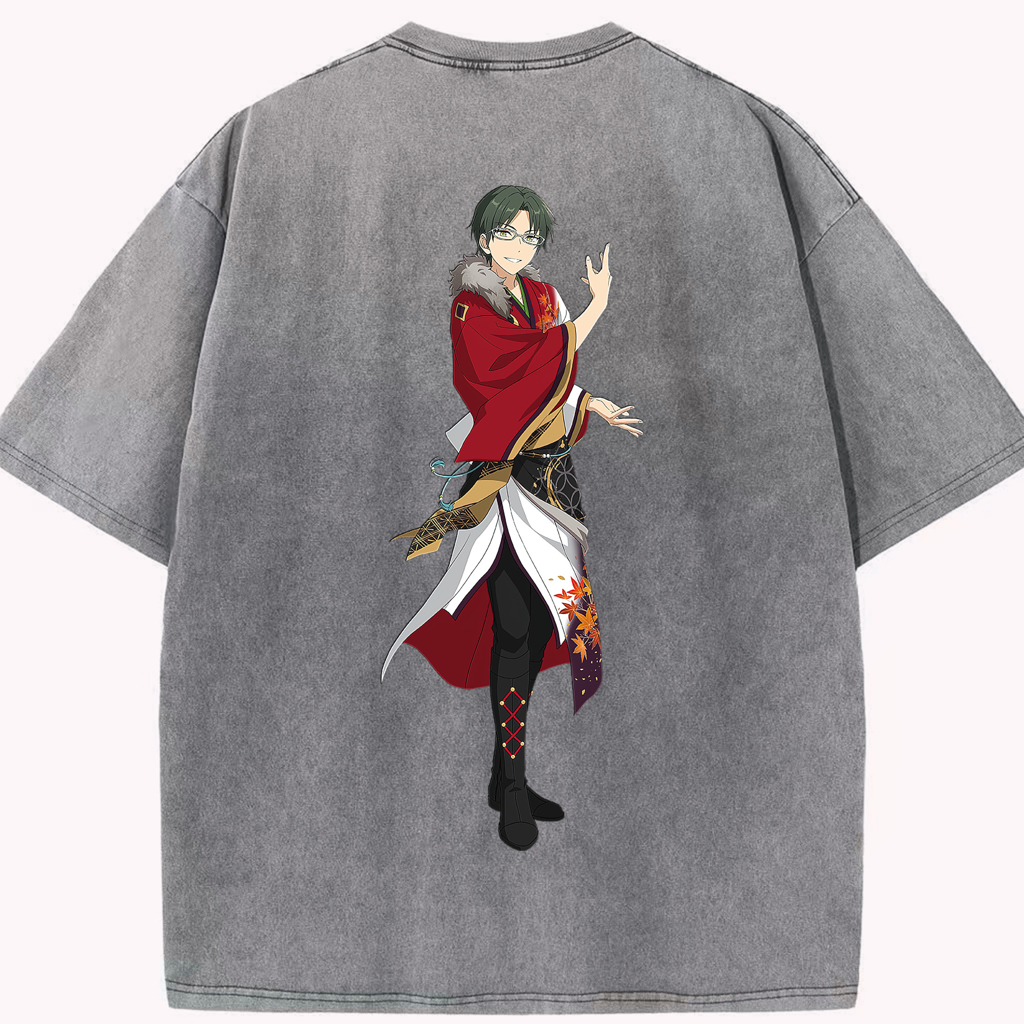 （画像用） あんさんぶるスターズ! Ensemble Stars 綿100% ヴィンテージ風 半袖Tシャツ（背面プリント）