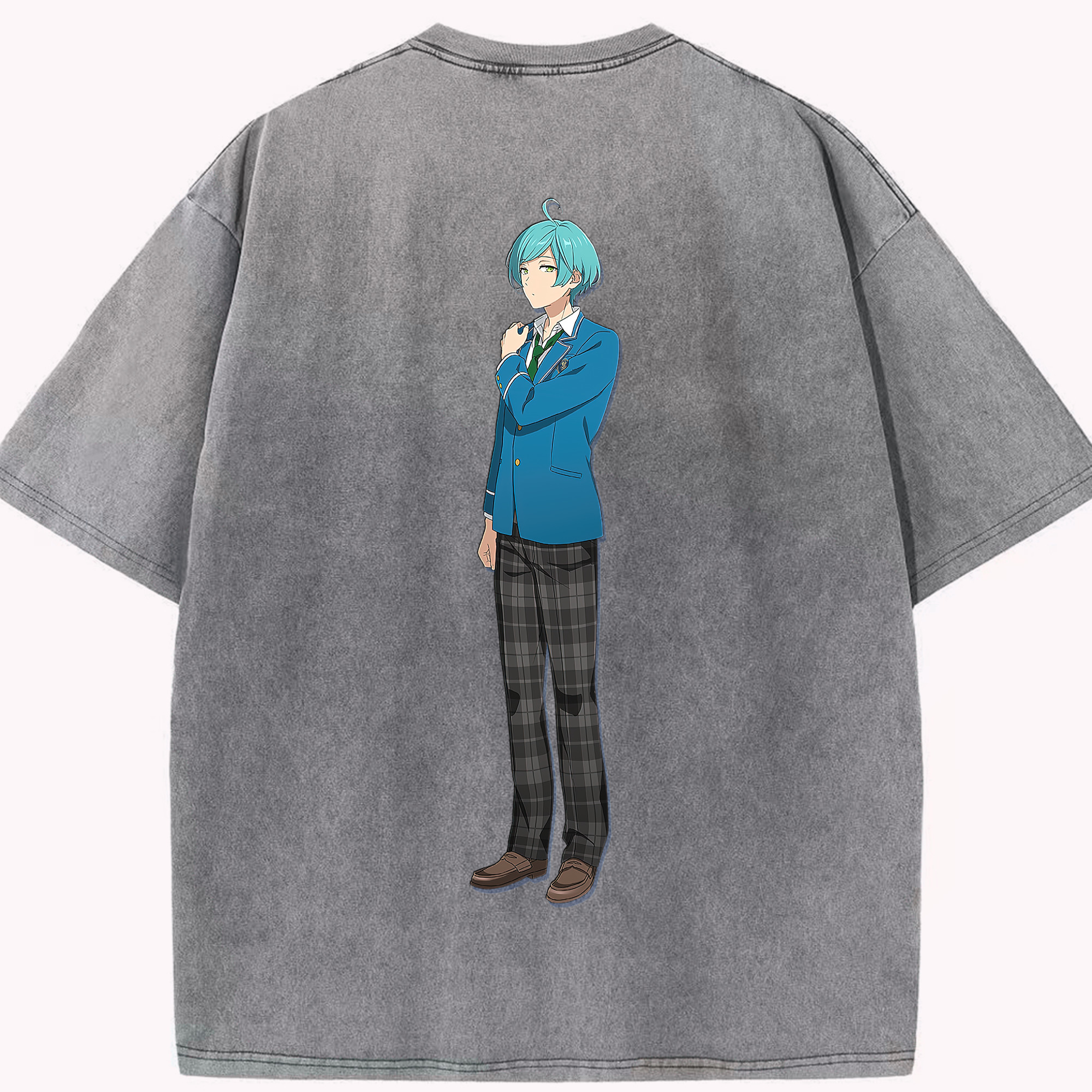 （画像用） あんさんぶるスターズ! Ensemble Stars 綿100% ヴィンテージ風 半袖Tシャツ（背面プリント）