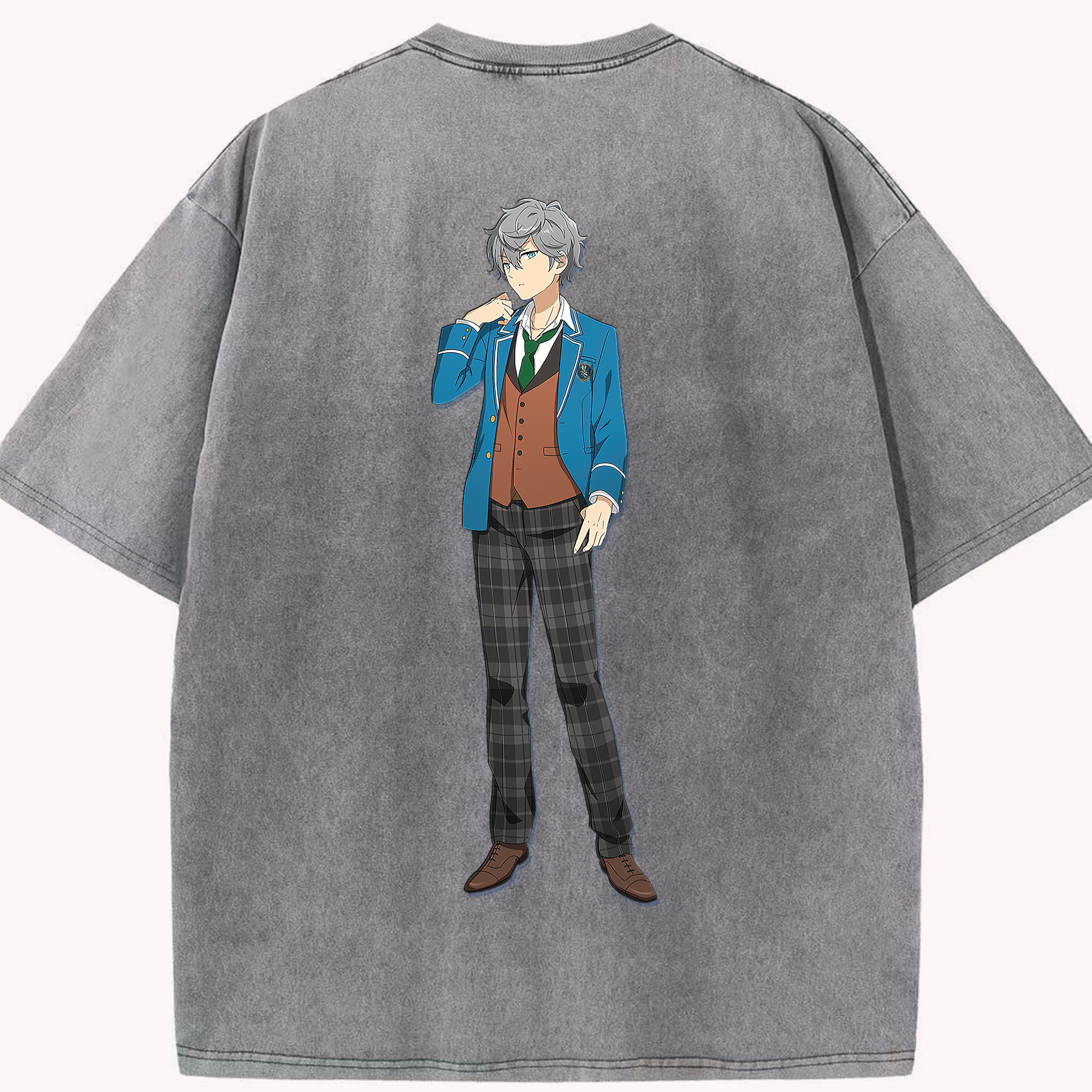 （画像用） あんさんぶるスターズ! Ensemble Stars 綿100% ヴィンテージ風 半袖Tシャツ（背面プリント）