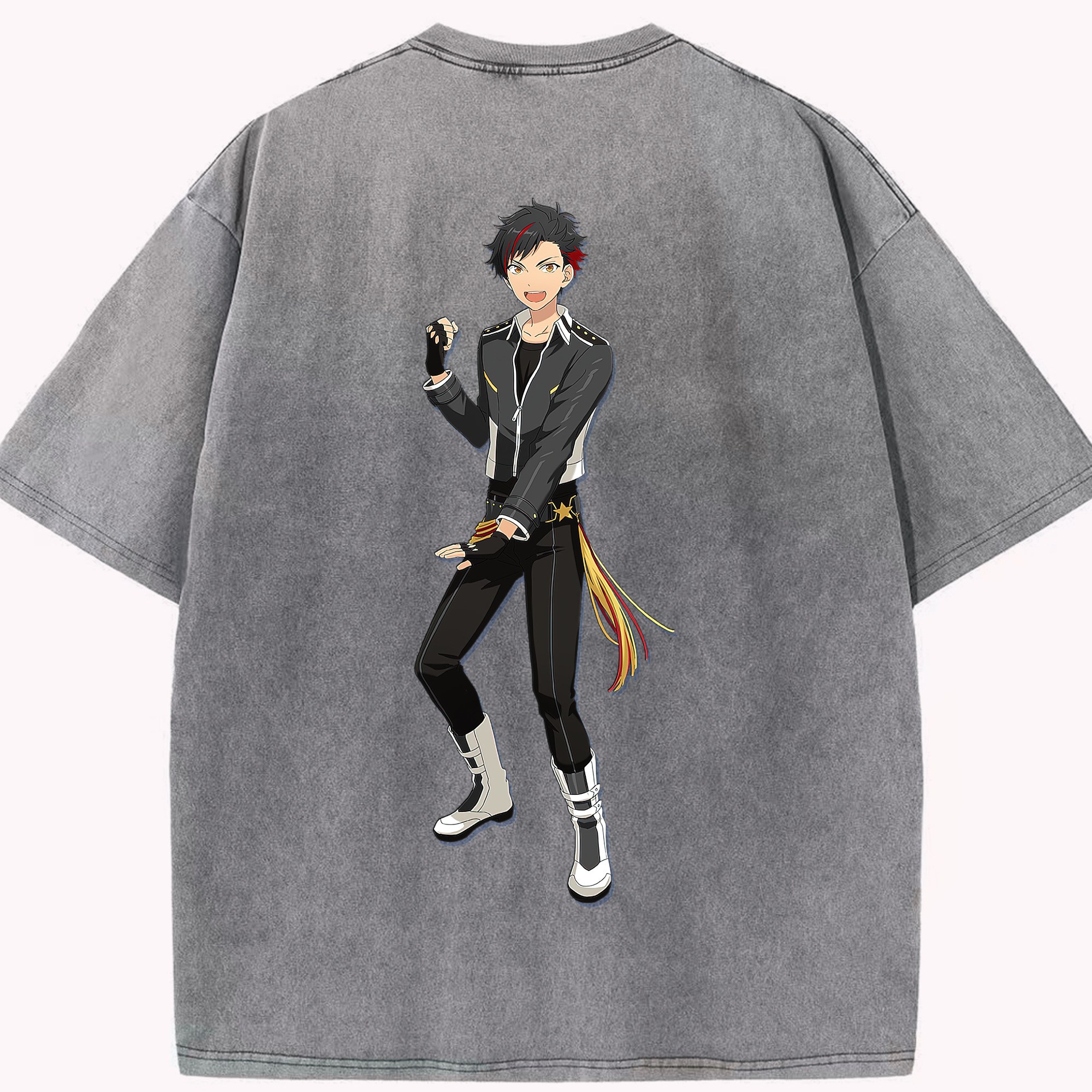 （画像用） あんさんぶるスターズ! Ensemble Stars 綿100% ヴィンテージ風 半袖Tシャツ（背面プリント）