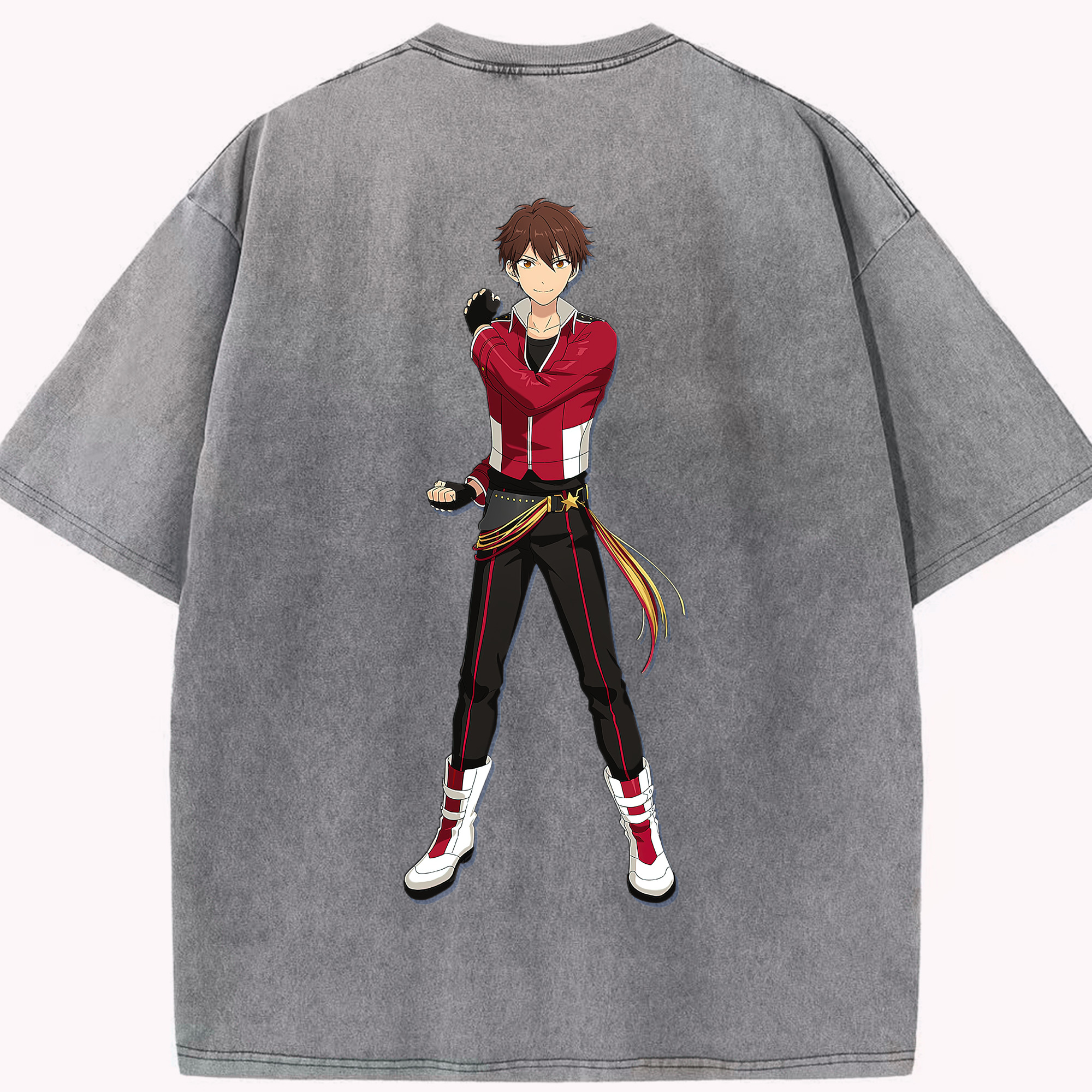 （画像用） あんさんぶるスターズ! Ensemble Stars 綿100% ヴィンテージ風 半袖Tシャツ（背面プリント）