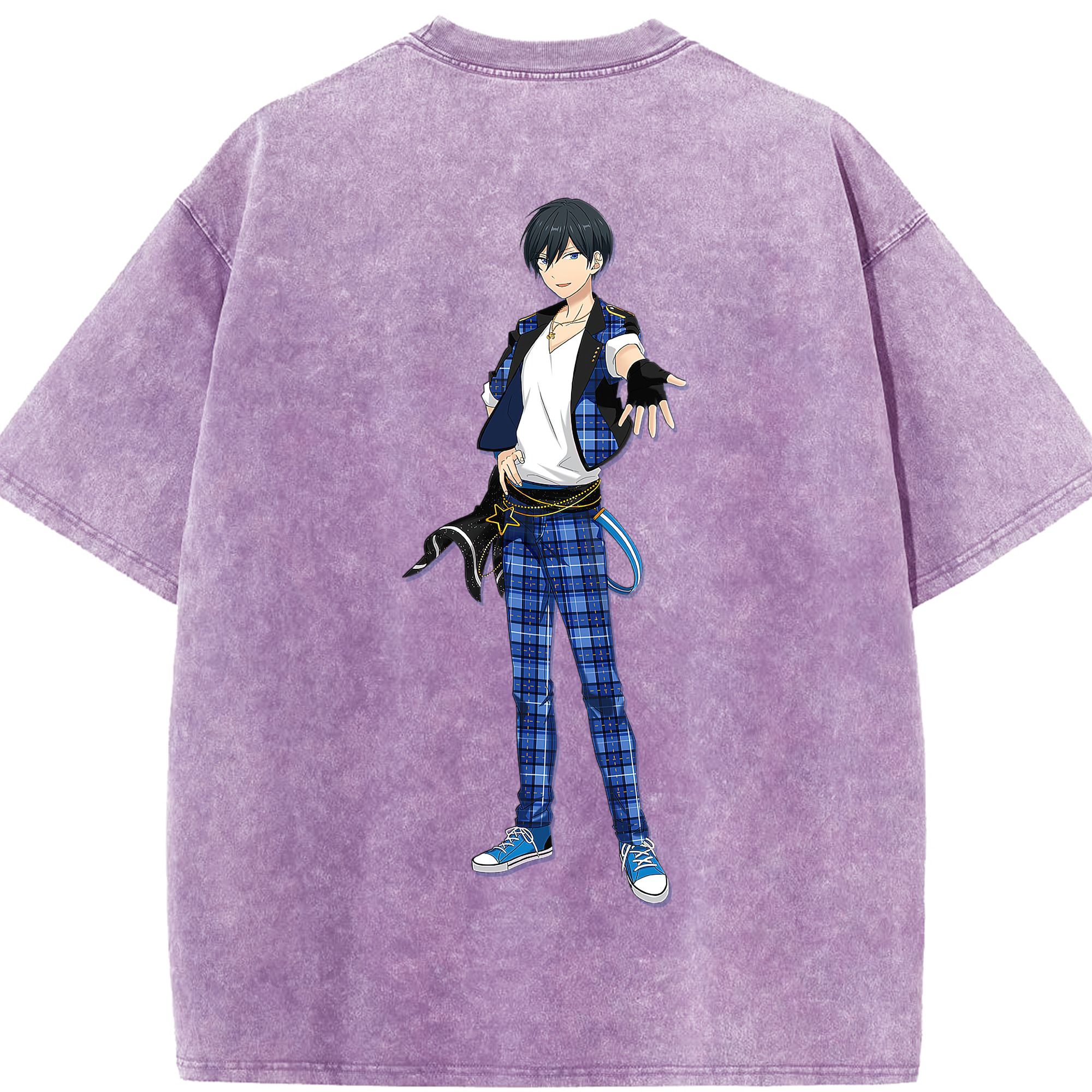 （画像用） あんさんぶるスターズ! Ensemble Stars 綿100% ヴィンテージ風 半袖Tシャツ（背面プリント）
