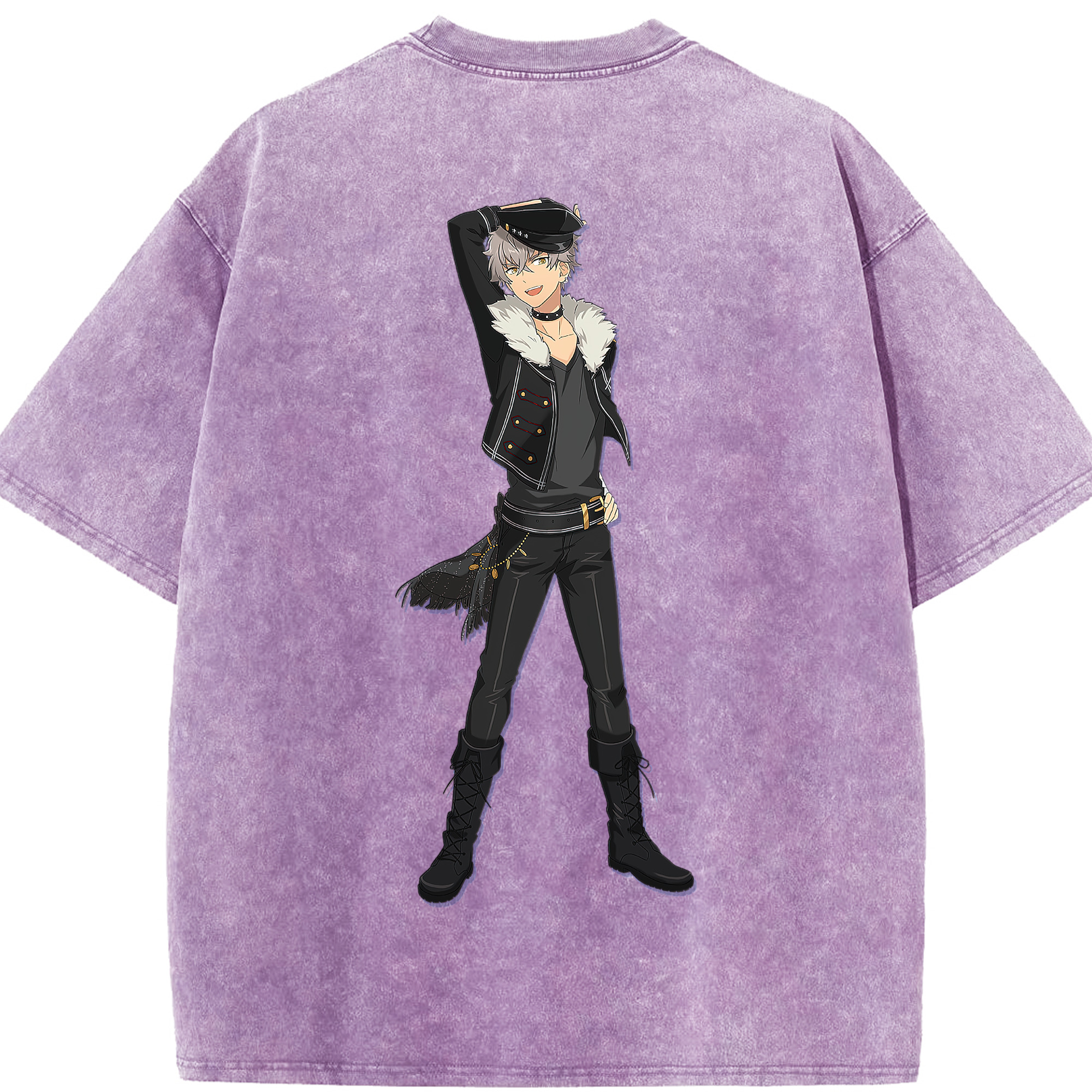 （画像用） あんさんぶるスターズ! Ensemble Stars 綿100% ヴィンテージ風 半袖Tシャツ（背面プリント）