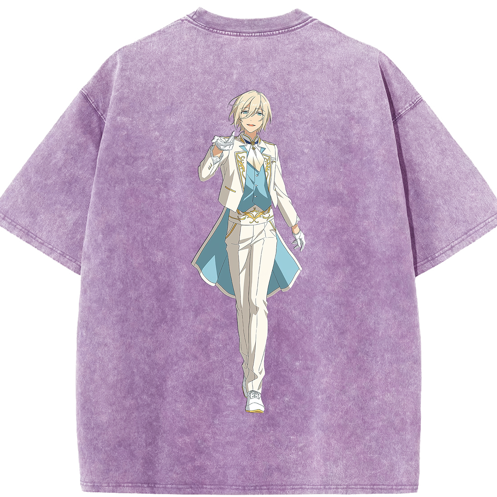 （画像用） あんさんぶるスターズ! Ensemble Stars 綿100% ヴィンテージ風 半袖Tシャツ（背面プリント）