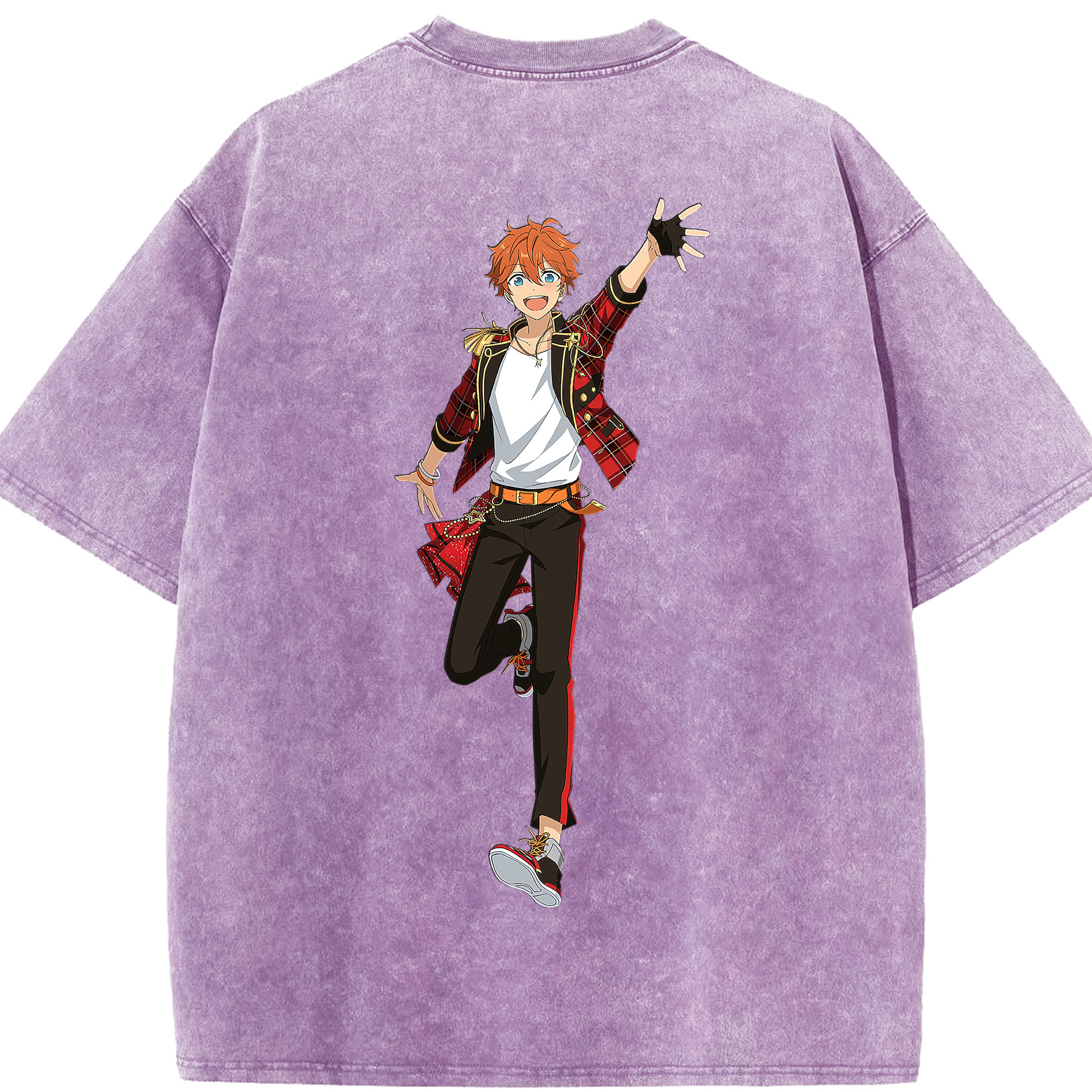 （画像用） あんさんぶるスターズ! Ensemble Stars 綿100% ヴィンテージ風 半袖Tシャツ（背面プリント）