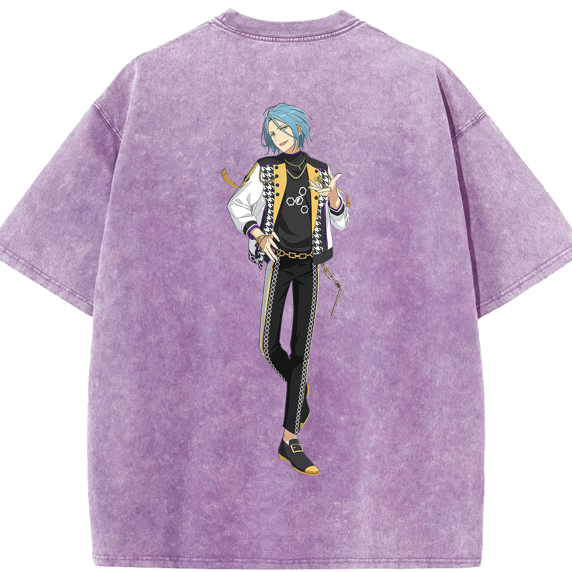 （画像用） あんさんぶるスターズ! Ensemble Stars 綿100% ヴィンテージ風 半袖Tシャツ（背面プリント）